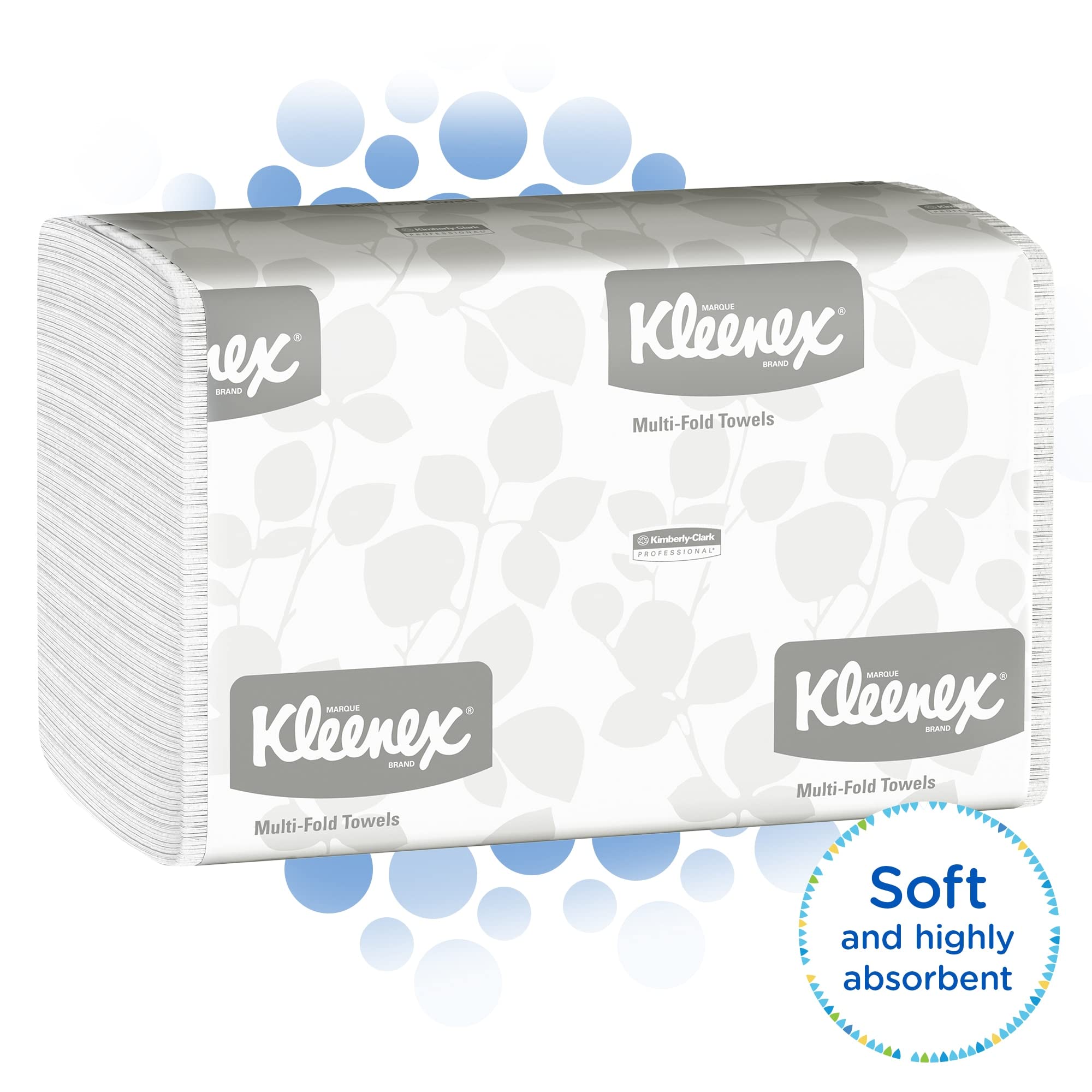 Kleenex Multifold Hand Towels - 150 Towels per Sleeve, 4 Sleeves (600 Towels Total) | Premium Absorbent Paper Towels for Bathrooms, Kitchens & Offices