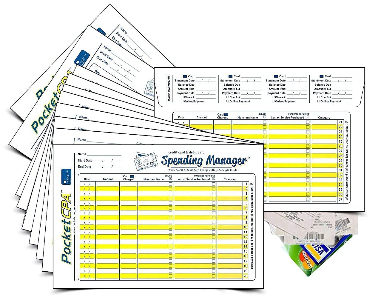 Business & Personal Receipt Organizers - 12 Pack Expense Envelopes for Tax Deductions + 12 Credit Card Receipt Holders - Perfect for Small Business Accounting & Personal Budget Tracking - Ideal for Office Organization & Home Finance Management