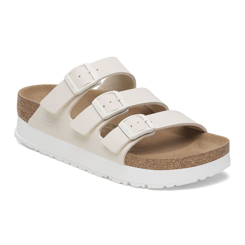 Birkenstock Florida Platform Vegan Sandals in Eggshell - Comfortable & Stylish for Women | Perfect for Casual Wear, Beach Outings & Summer Fashion