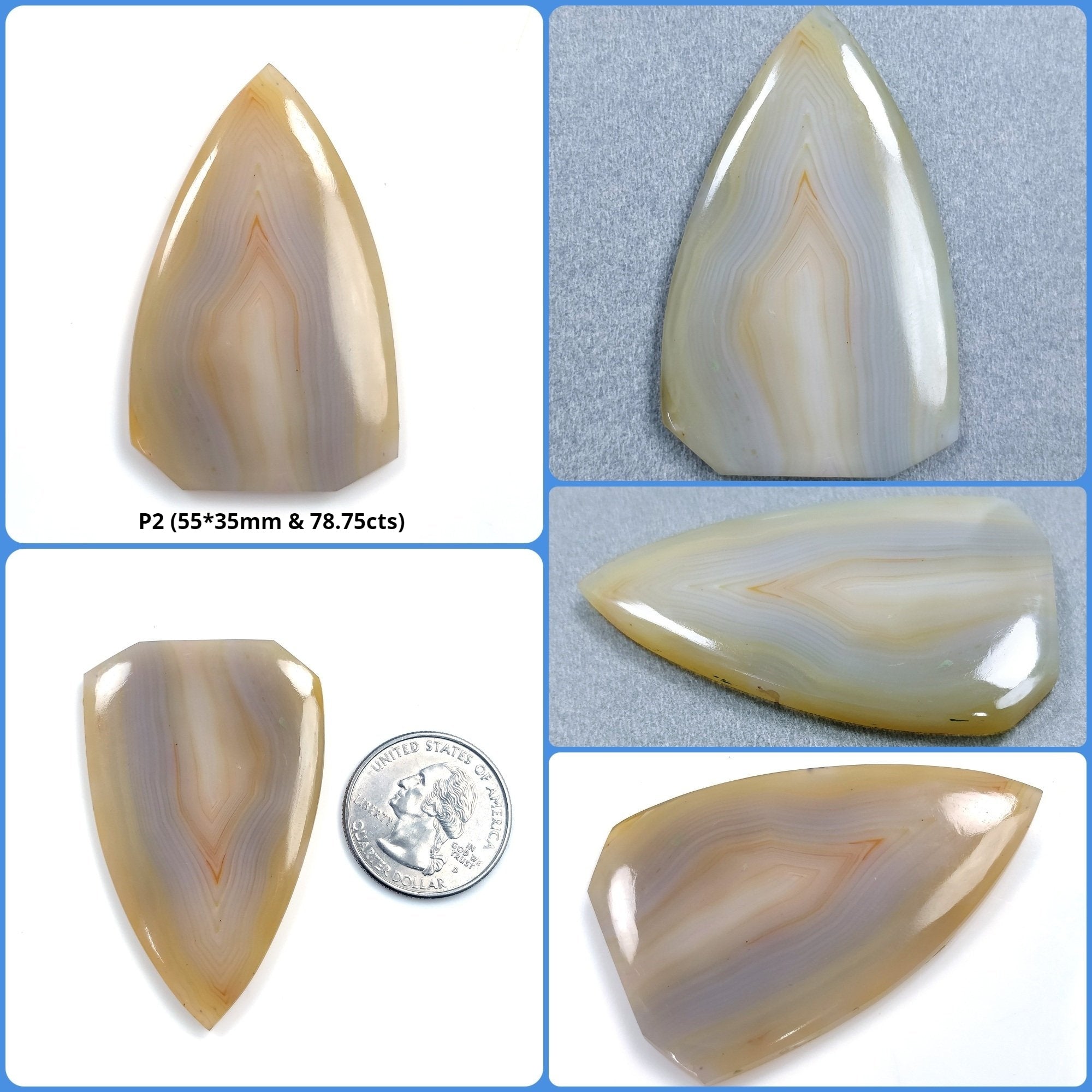 Natural Botswana Agate Gemstone Cabochon - Untreated Bi-Color Agate with Unique Uneven Shape (1pc) - Perfect for Jewelry Making, Wire Wrapping & Crystal Healing