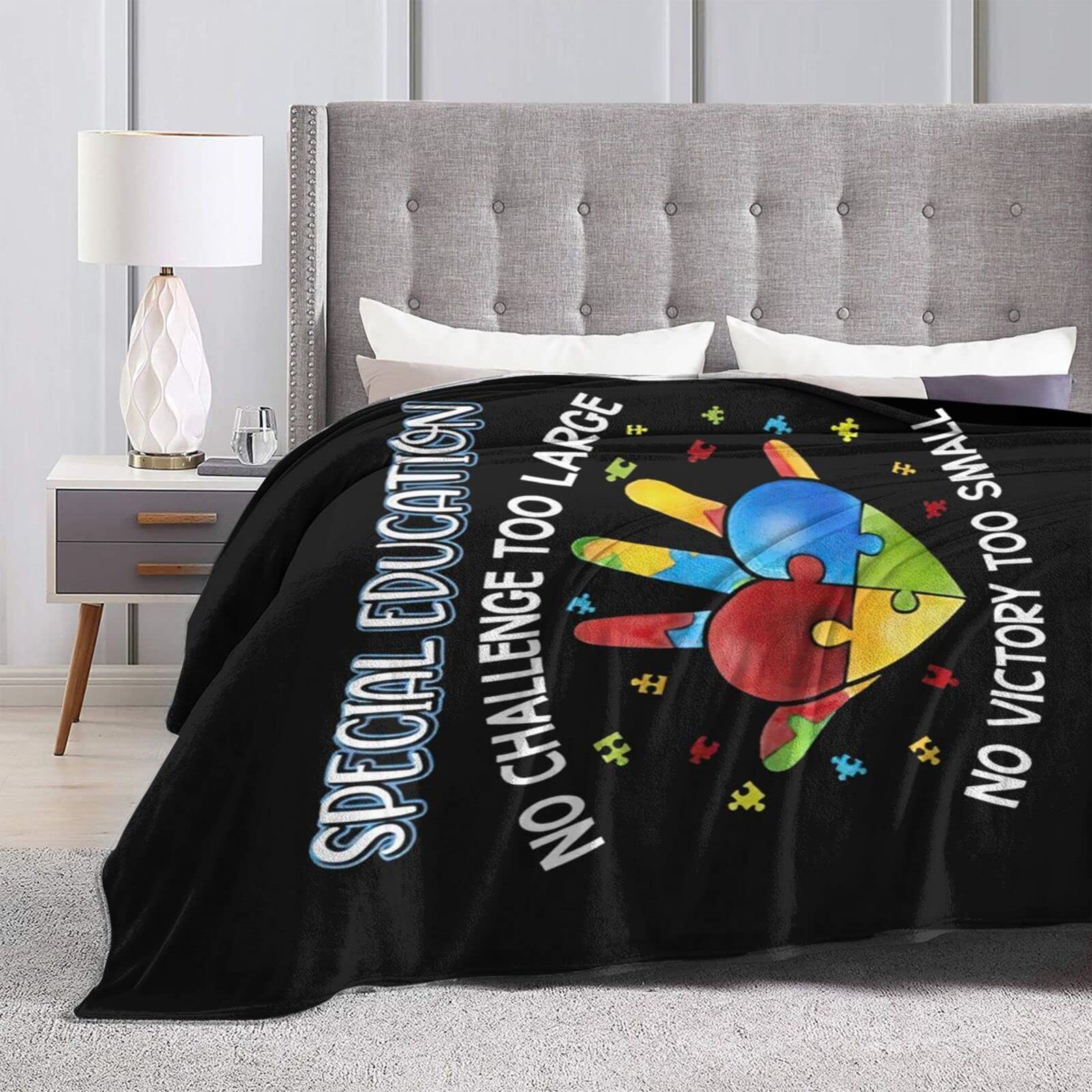Special Education & Autism Awareness Teacher Blanket - Soft Flannel Fleece Throw for Women, Men & Kids - All-Season Cozy Gift for Classrooms, Therapy & Home Comfort