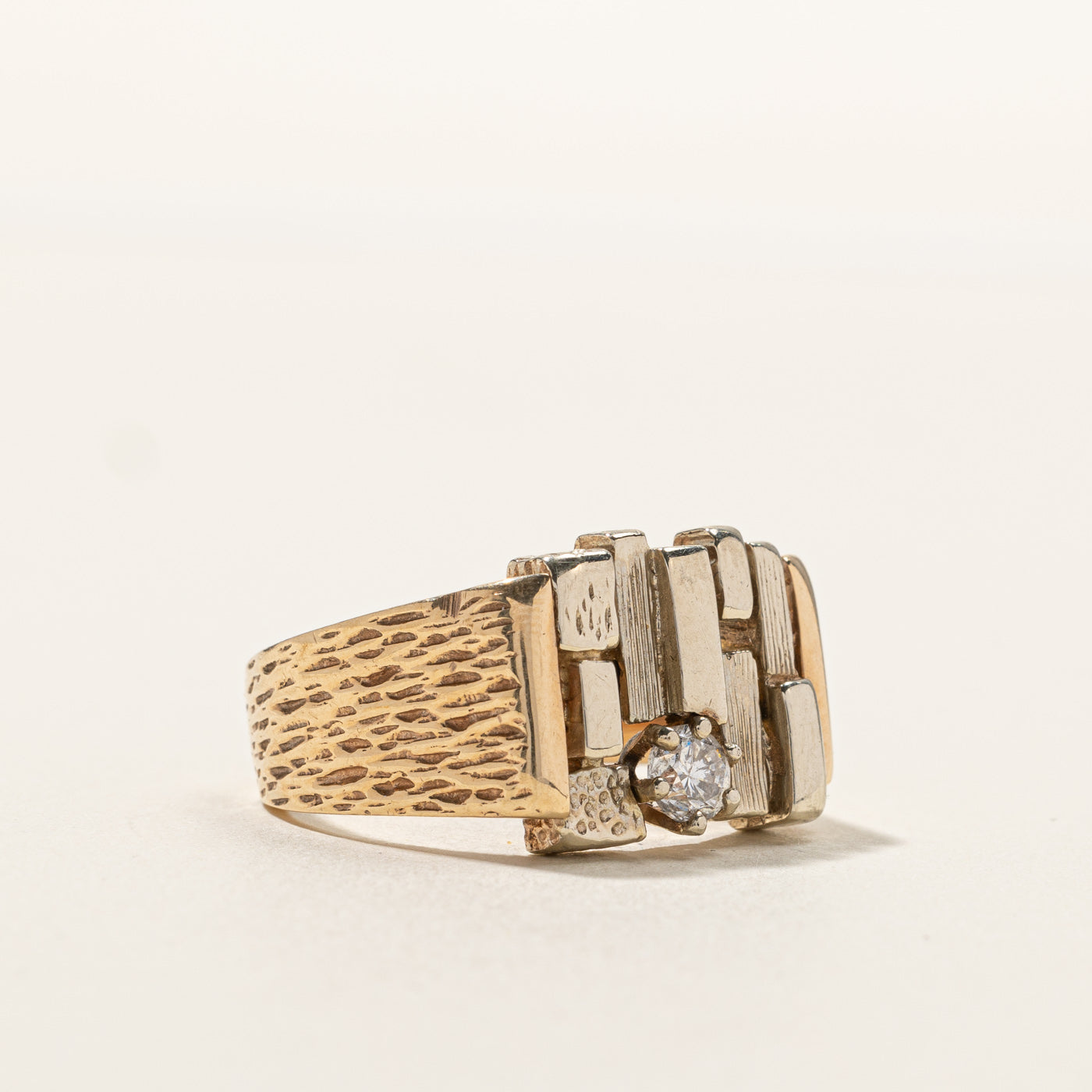 0.25ct Diamond Abstract Textured Ring - Size 8.75 - Elegant Geometric Wedding Band for Women - Perfect for Anniversary, Engagement & Everyday Wear