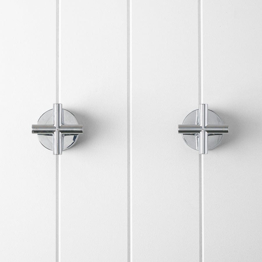 Stainless Steel Cross Taps Chrome Plated for Kitchen & Bathroom - Perfect for Sink, Shower, and Tub Faucet Installations