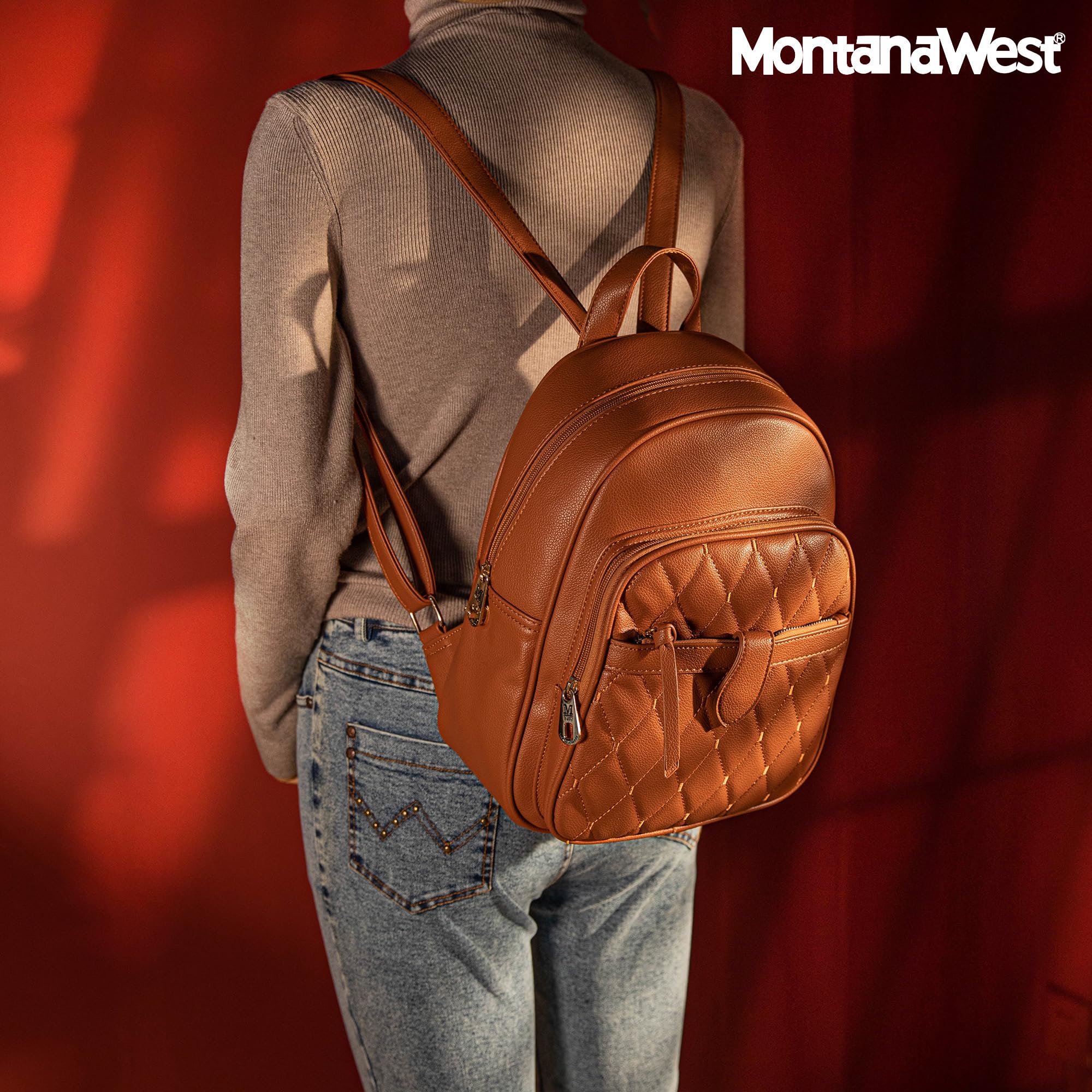 Montana West 3-Piece Anti-Theft Backpack Purse Set for Women - Small Quilted Crossbody Bag with RFID Protection | Perfect for Travel, Work, and Everyday Use