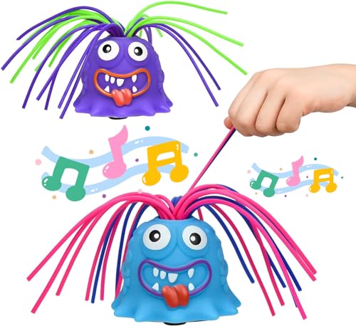 Funny Stress Relief Screaming Monster Pull Its Hair Toy - 2 Pack Unique Sounds, Anti-Anxiety & Halloween Toy for Kids - Perfect for Parties, Gifts & Relaxation