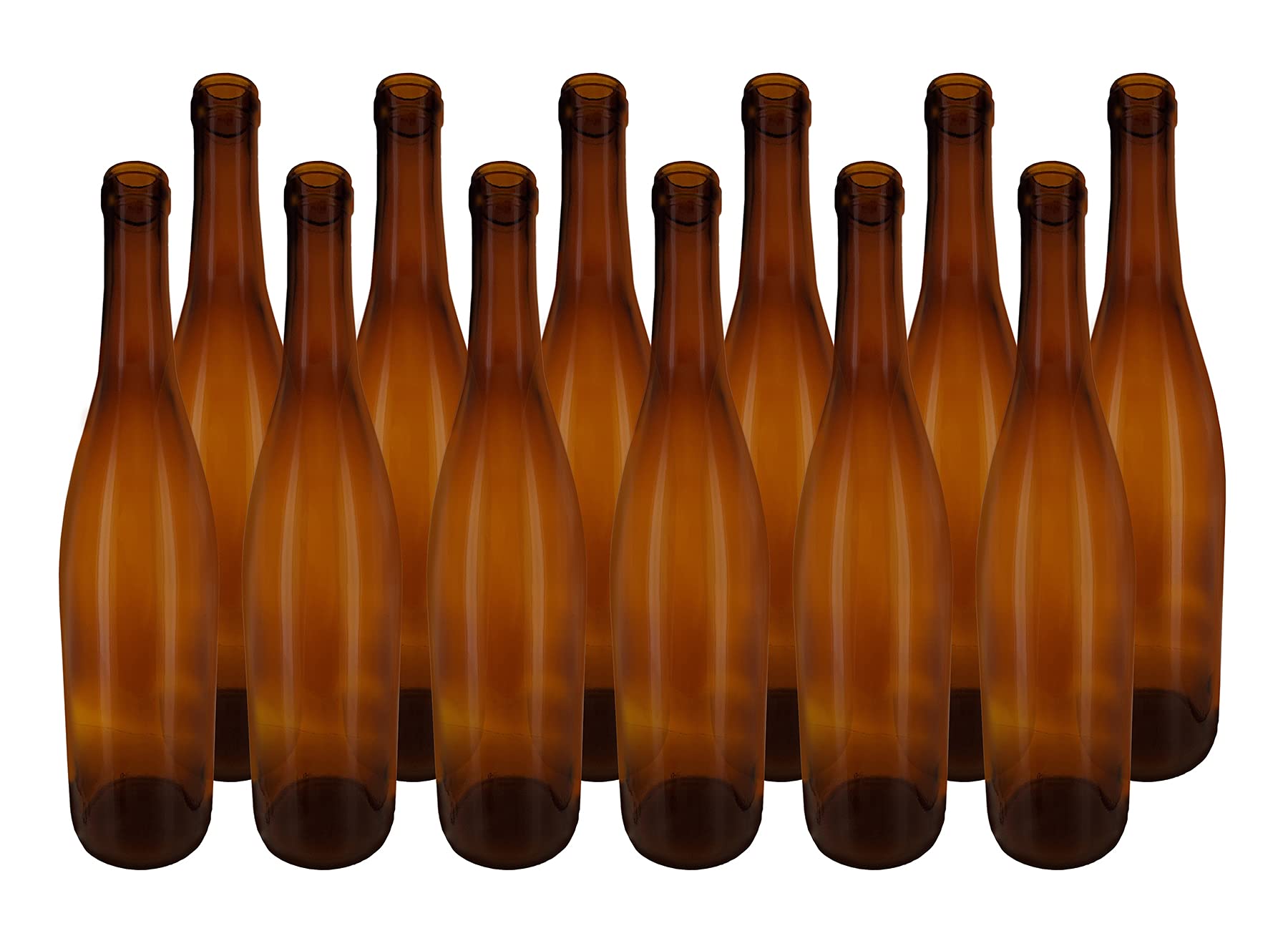 NorthernBrewer 750ml Amber Glass Hock Bottles - 12 Pack Case for Homebrewing Beer, Wine & Kombucha | Perfect for Fermentation, Storage & Gifting