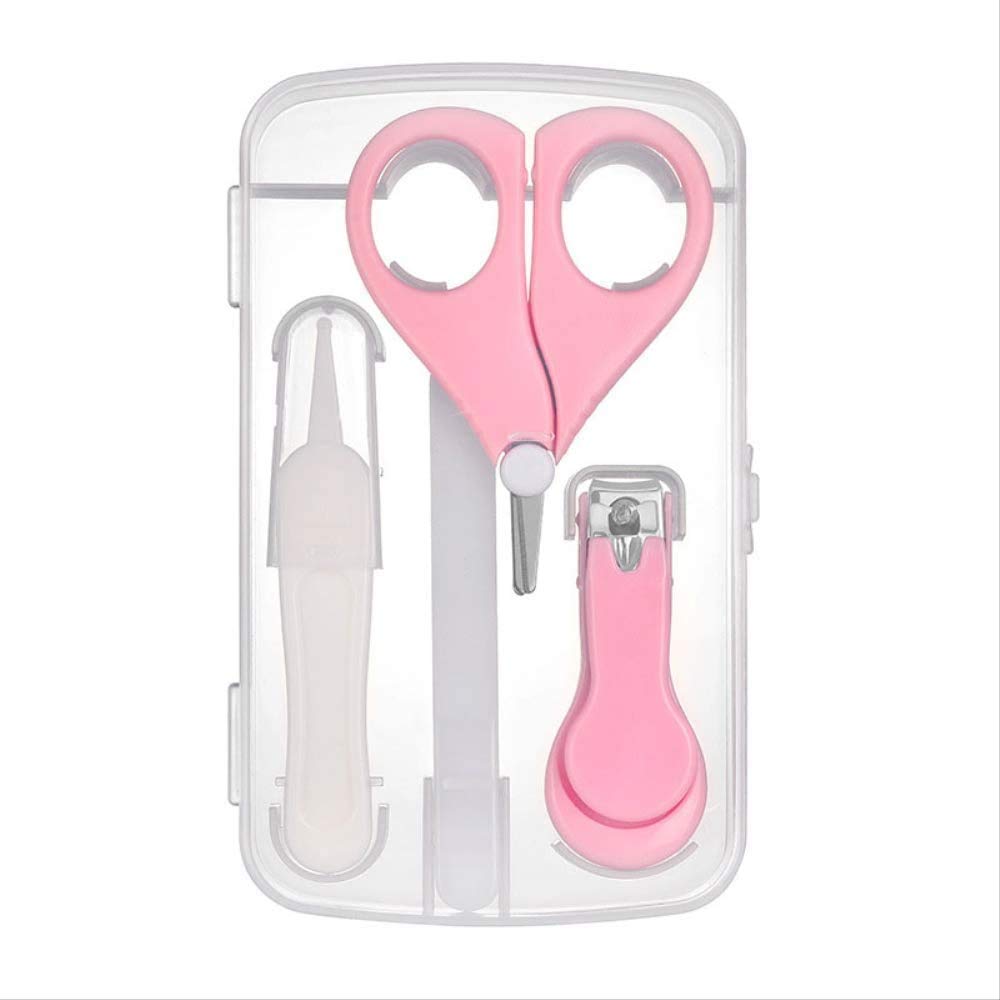 Baby Nail Care Kit 4-in-1 - Safe Nail Clippers, Scissors, File & Tweezers for Newborns, Infants & Toddlers | Gentle Manicure & Pedicure Set (Pink) | Perfect for Home Baby Care & Travel Essentials