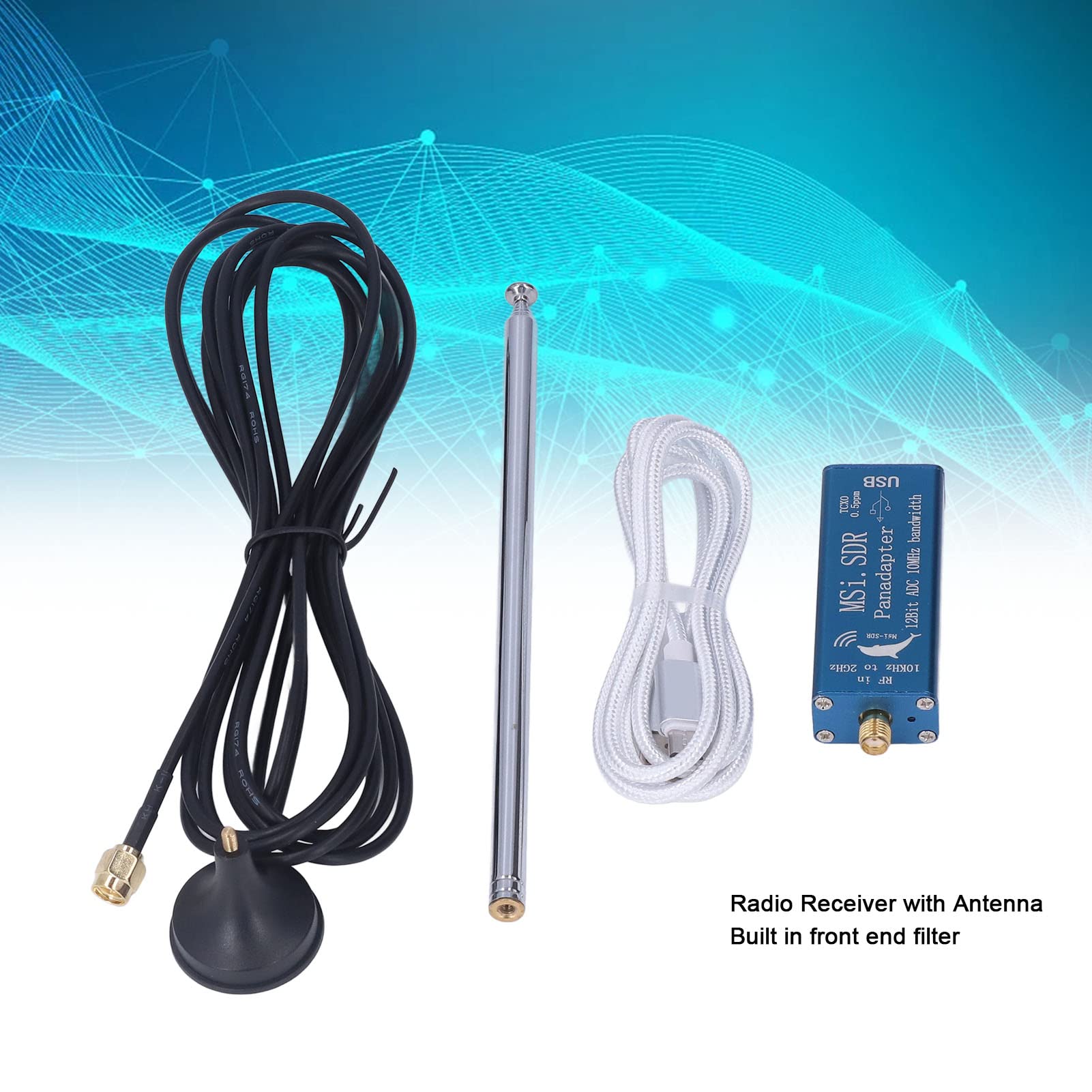 High Performance Software Defined Radio (SDR) Receiver Kit - Aluminum Alloy Case with Built-in TCXO & Antenna for Low Noise Operation | Perfect for Ham Radio, Signal Analysis, and Wireless Communication Experiments