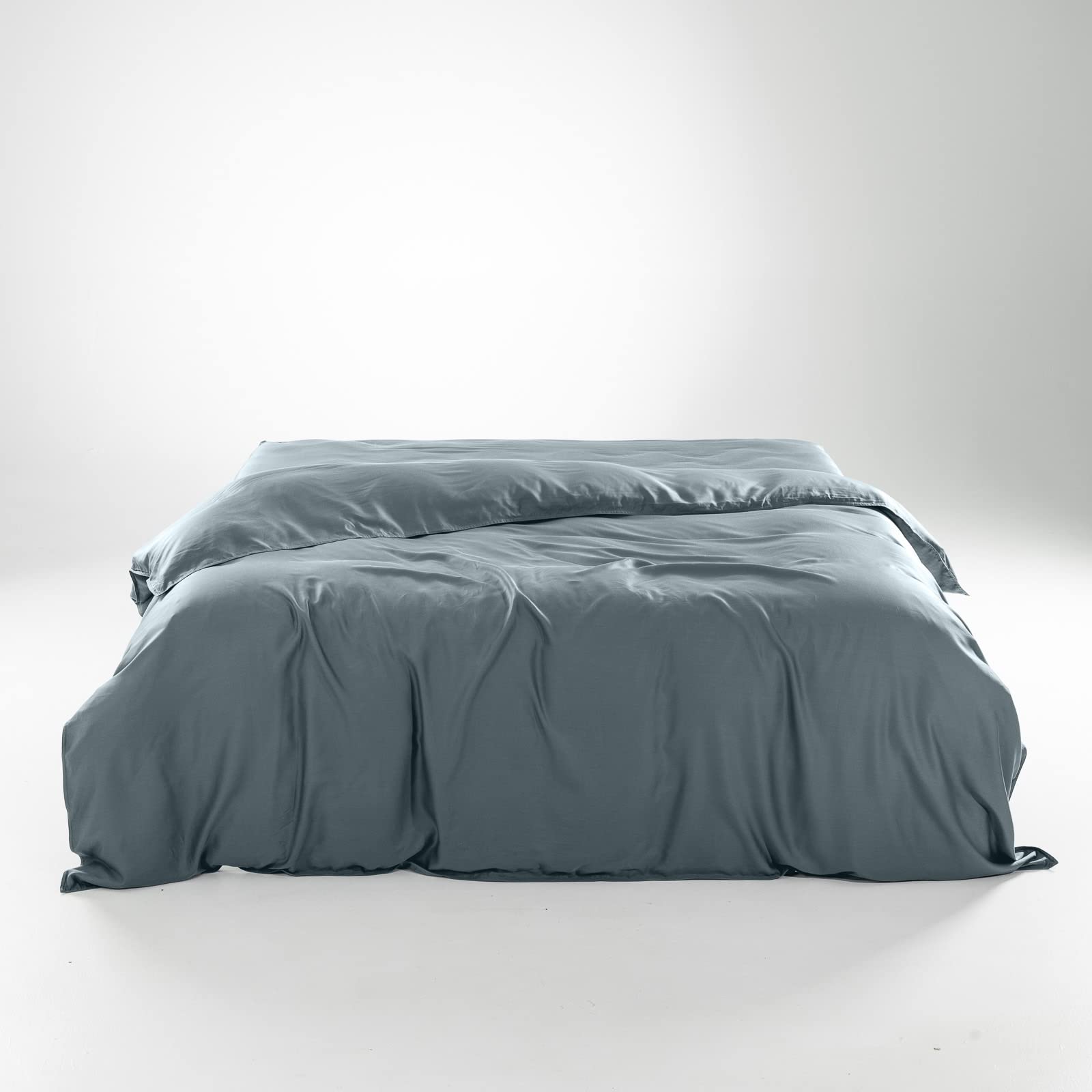 Olive + Crate Eucalyptus Cooling Duvet Cover King Size | 100% Tencel Lyocell Fiber from Austria | Ultra-Soft Modal Fabric | Hypoallergenic & Temperature Regulating | Basalt Blue | Perfect for Hot Sleepers & Summer Nights