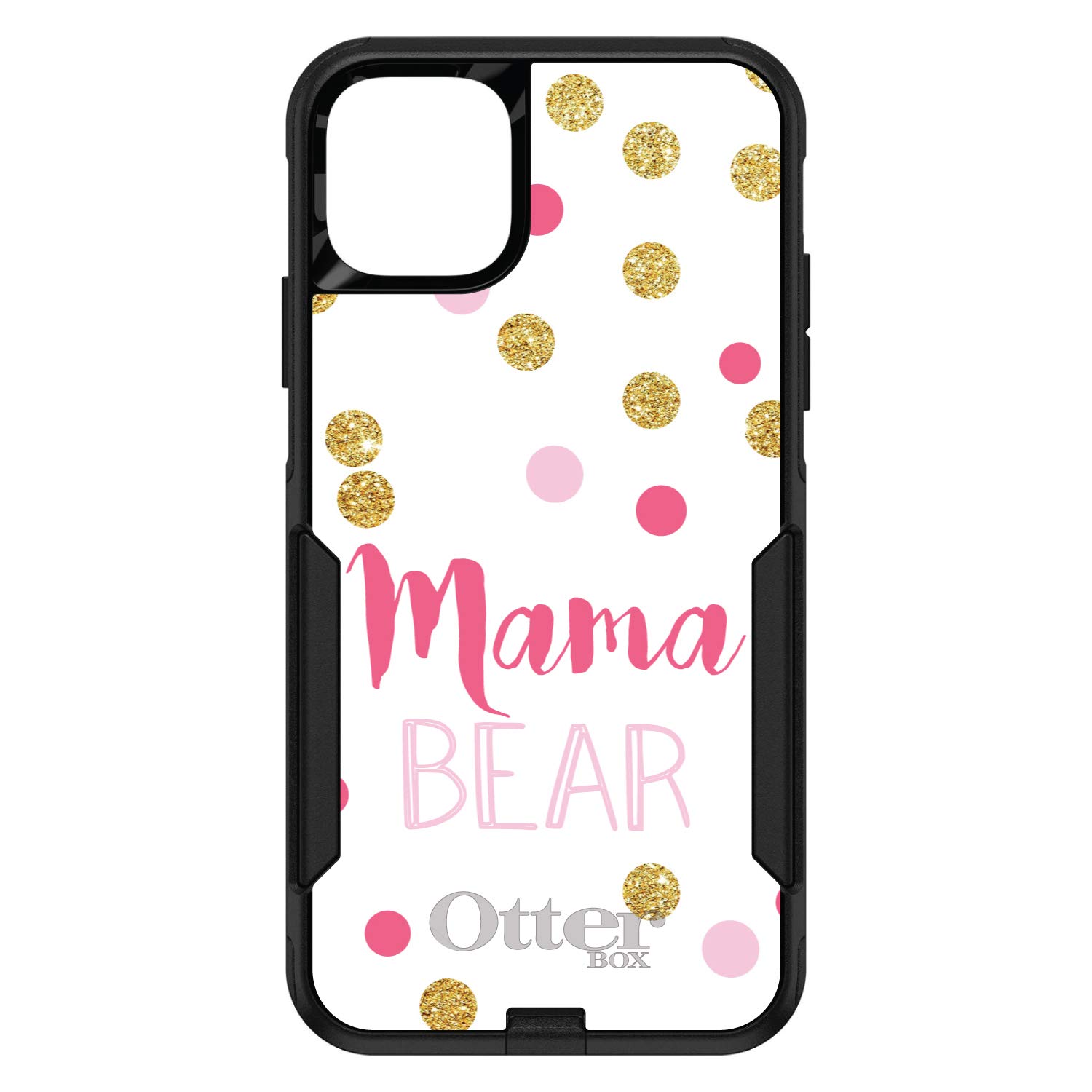 DistinctInk iPhone 11 Pro MAX Case (6.5 Inch) - Shockproof Protective Cover with Slim Design, Compatible with OtterBox Commuter - Pink White Gold Mama Bear Style - Perfect for Daily Use, Travel & Outdoor Activities