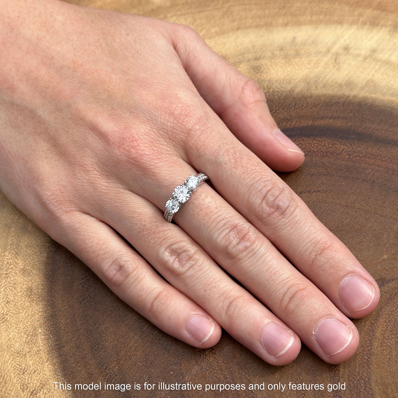 14K Yellow Gold Three Stone Round Lab Created White Opal Ring for Women - Elegant Birthstone Jewelry Gift for Anniversary, Engagement & Special Occasions