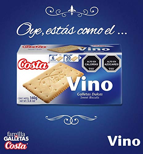 Traditional Chilean Sweet Wine Cookies - Galletas de Vino Costa - 2 Packs x 160g (5.6 oz) Each - Authentic Wine-Infused Biscuits for Tea Time, Dessert & Gift Giving