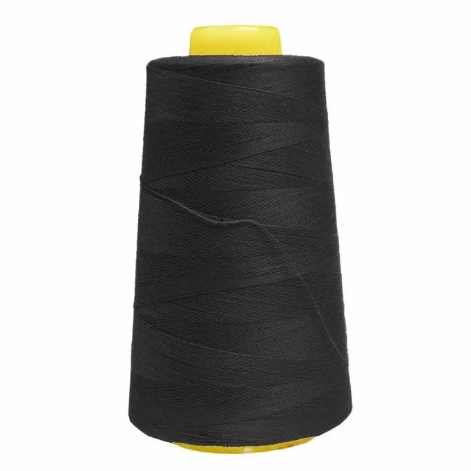 Premium Black Overlock Thread for Sewing & Serging - Ideal for Quilting, Apparel & Craft Projects