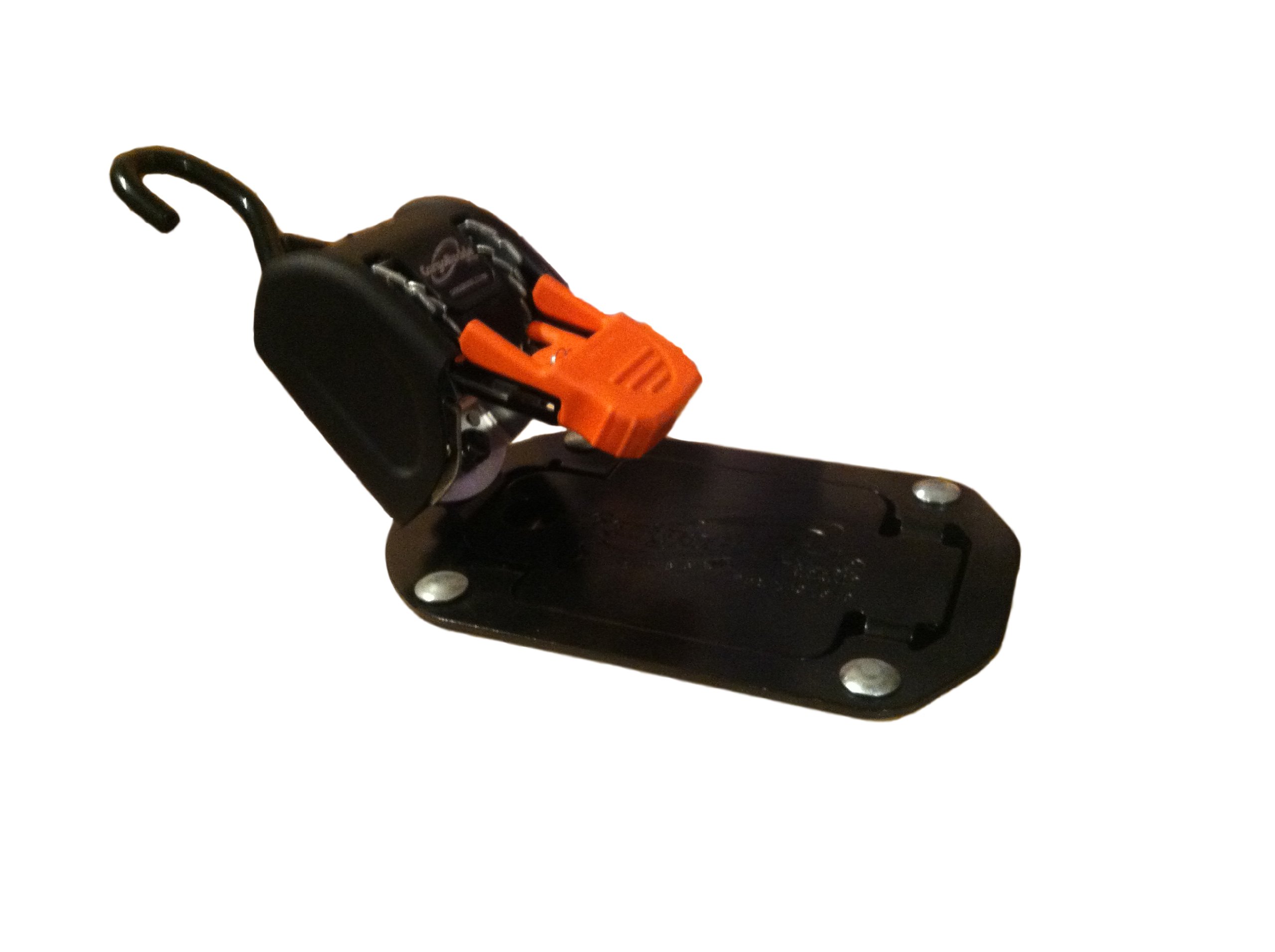 Lock 'N Load F18804 Black/Orange Flush Mount Bike Tie-Down Strap - Secure Motorcycle, ATV, or Bicycle Transport for Trucks & Trailers