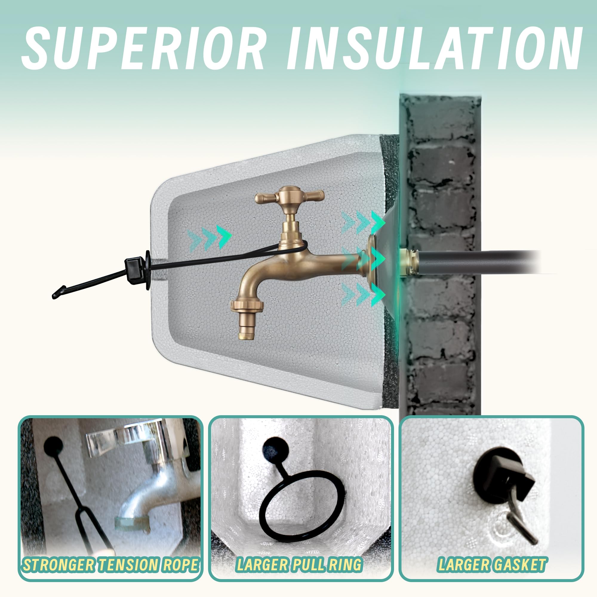 3 Pack Outdoor Faucet Cover - Thickened Insulated Foam Spigot Protector for Winter Freeze Protection | Reusable Hose Bib Cover | Perfect for Garden, Yard & Home Exterior Water Faucets in Cold Weather