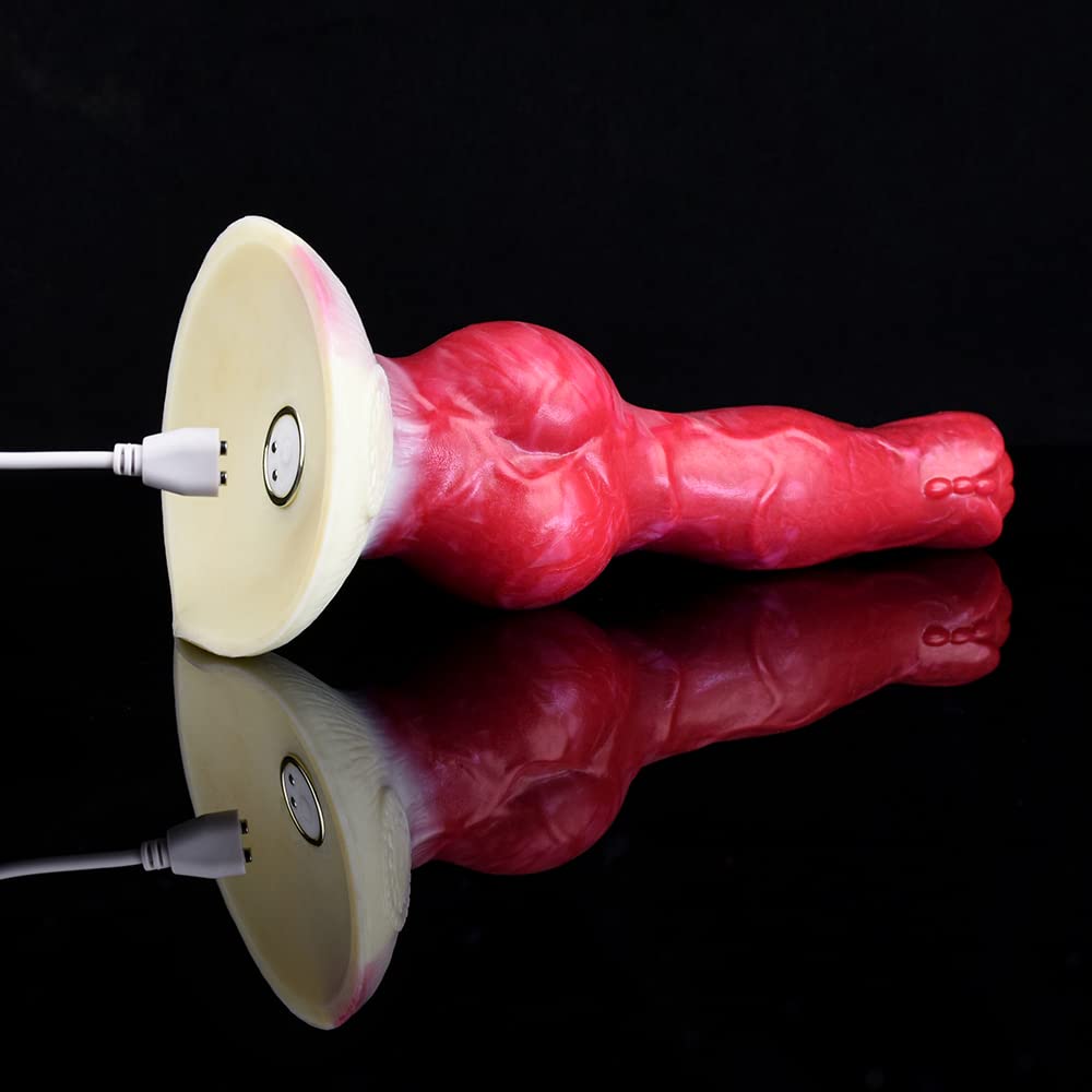 Realistic 8-Inch Silicone Wolf Knot Dildo with Suction Cup & Bullet Vibrator - Lifelike Animal Design Adult Toy for Women, Men & Couples | Perfect for Roleplay, BDSM & Solo Play