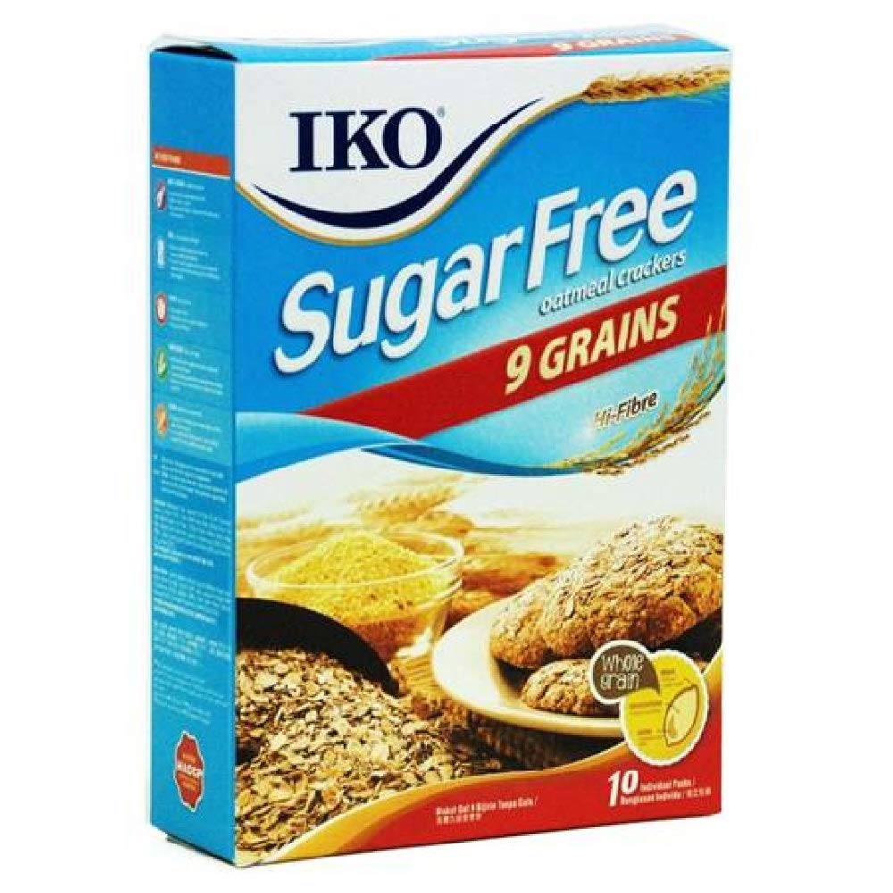 Sugar Free Iko Crackers 220g (9 Grains, 12 Count) - Healthy Snack for Diabetics & Weight Loss | Perfect for Office, Travel & Keto Diet