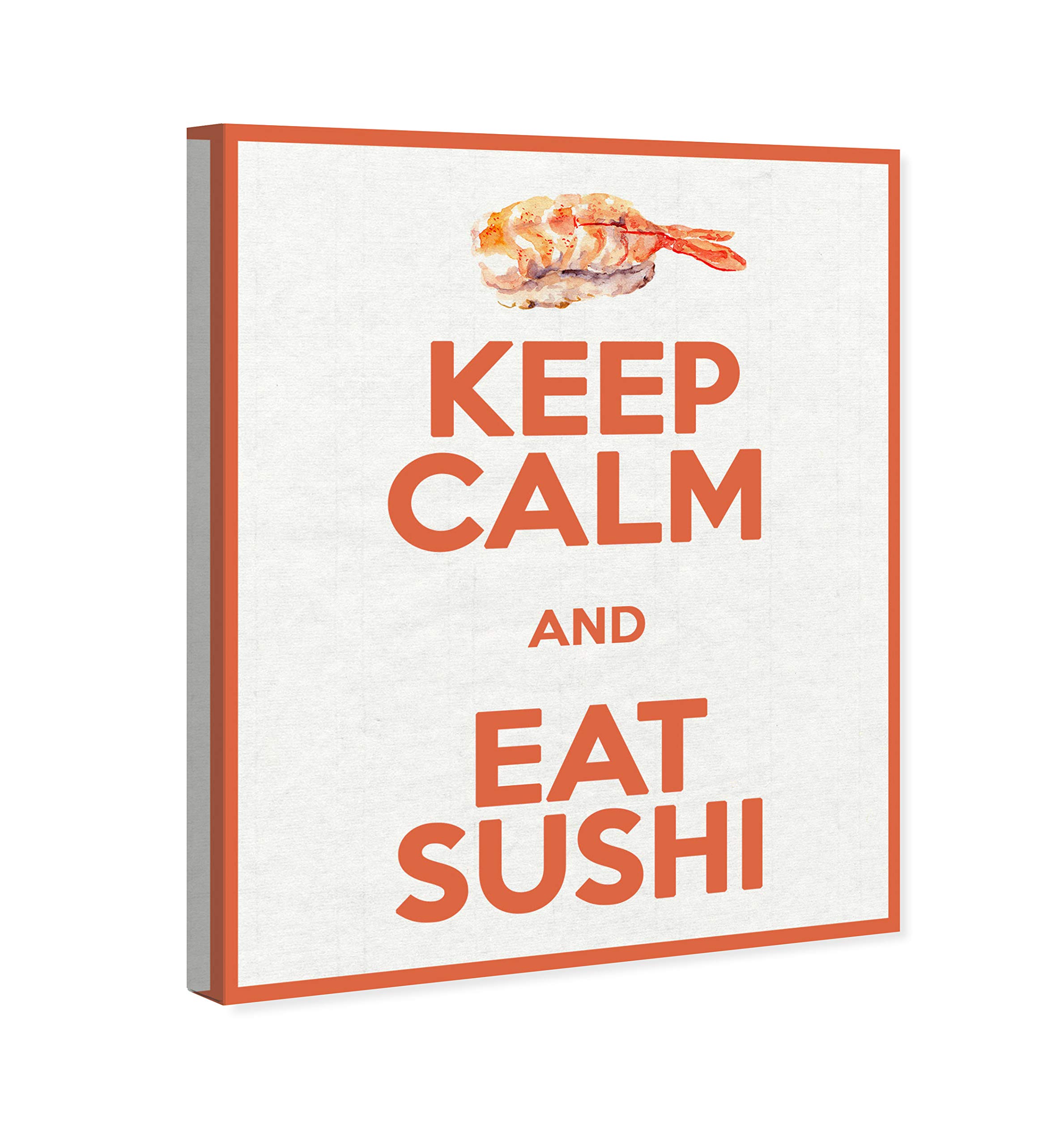 Eat Sushi Wall Art Canvas Print - 20x24 Inch Orange & Brown Typography Quote Home Decor by Oliver Gal Artist Co. - Perfect for Kitchen, Dining Room & Asian Restaurant Decor