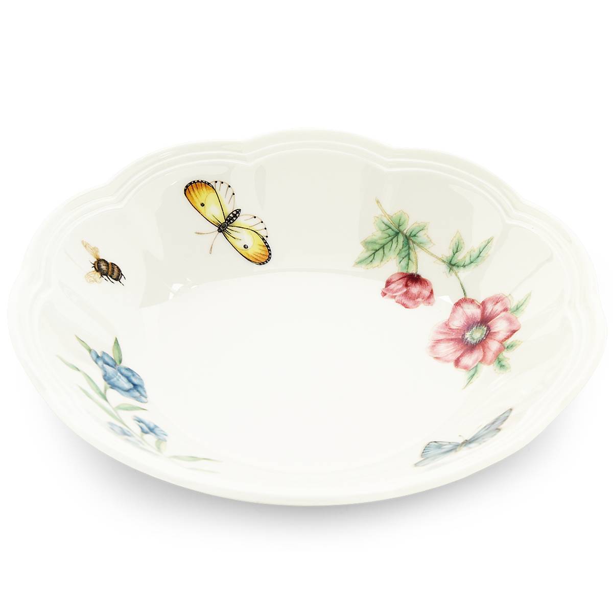 Butterfly Meadow Fruit Bowl - Elegant Ceramic Serving Bowl for Fresh Fruits, Snacks & Desserts - Perfect for Kitchen, Dining Table & Party Decor