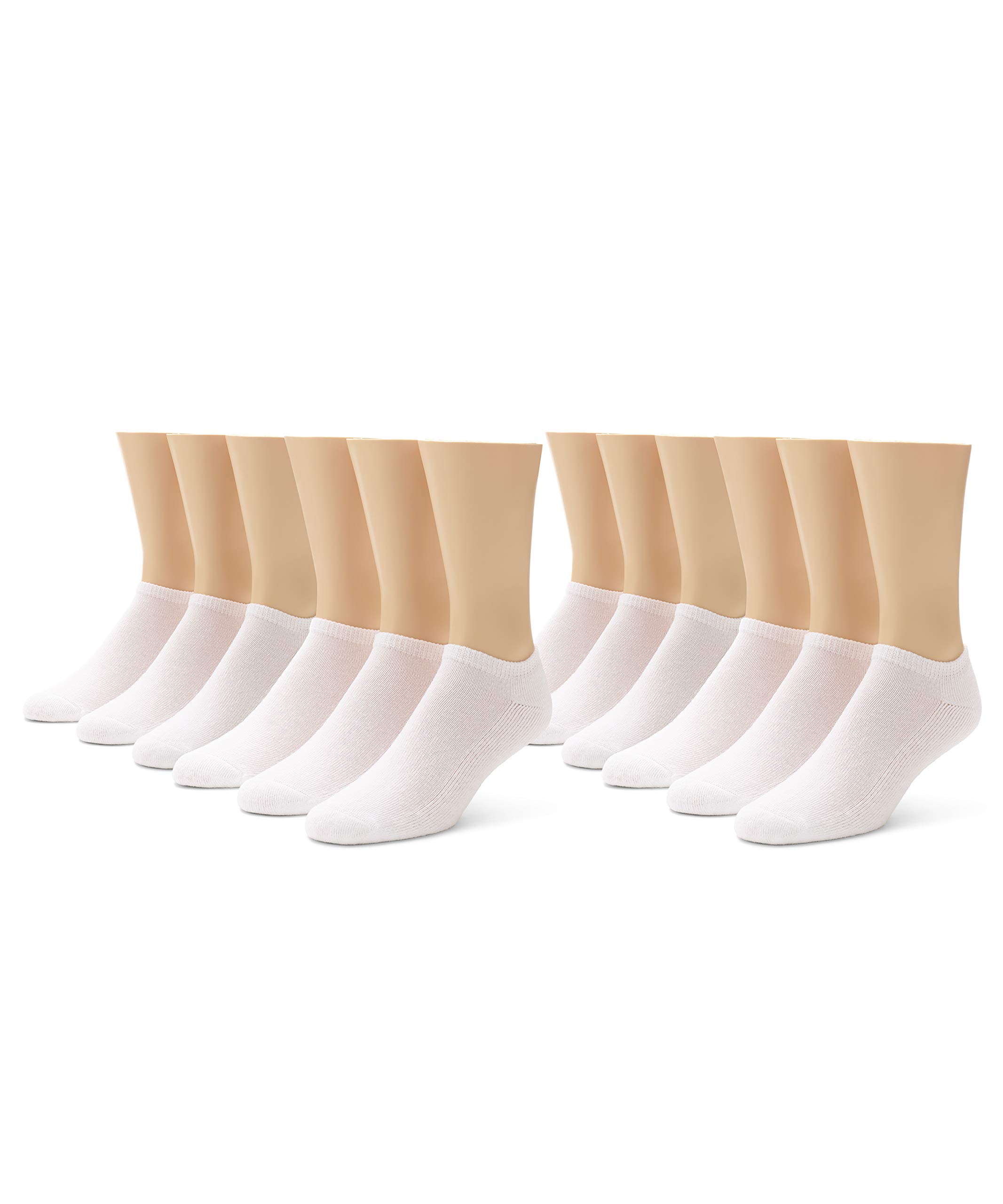 No Nonsense Men's Cushioned No Show Socks - 12 Pair Pack, Breathable & Comfortable Invisible Socks for Running, Gym, Workout & Daily Wear