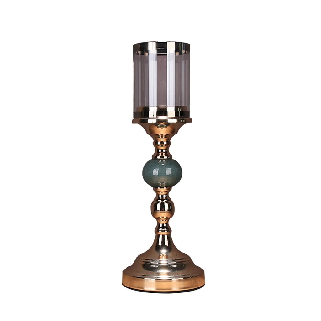 TOMYEUS Chinese-Style Ceramic Candle Holder - Elegant Home Decor for Dining Table, Romantic Dinner Lighting, Wine Cabinet Display | Perfect for Weddings, Parties & Cozy Evenings (Size A)