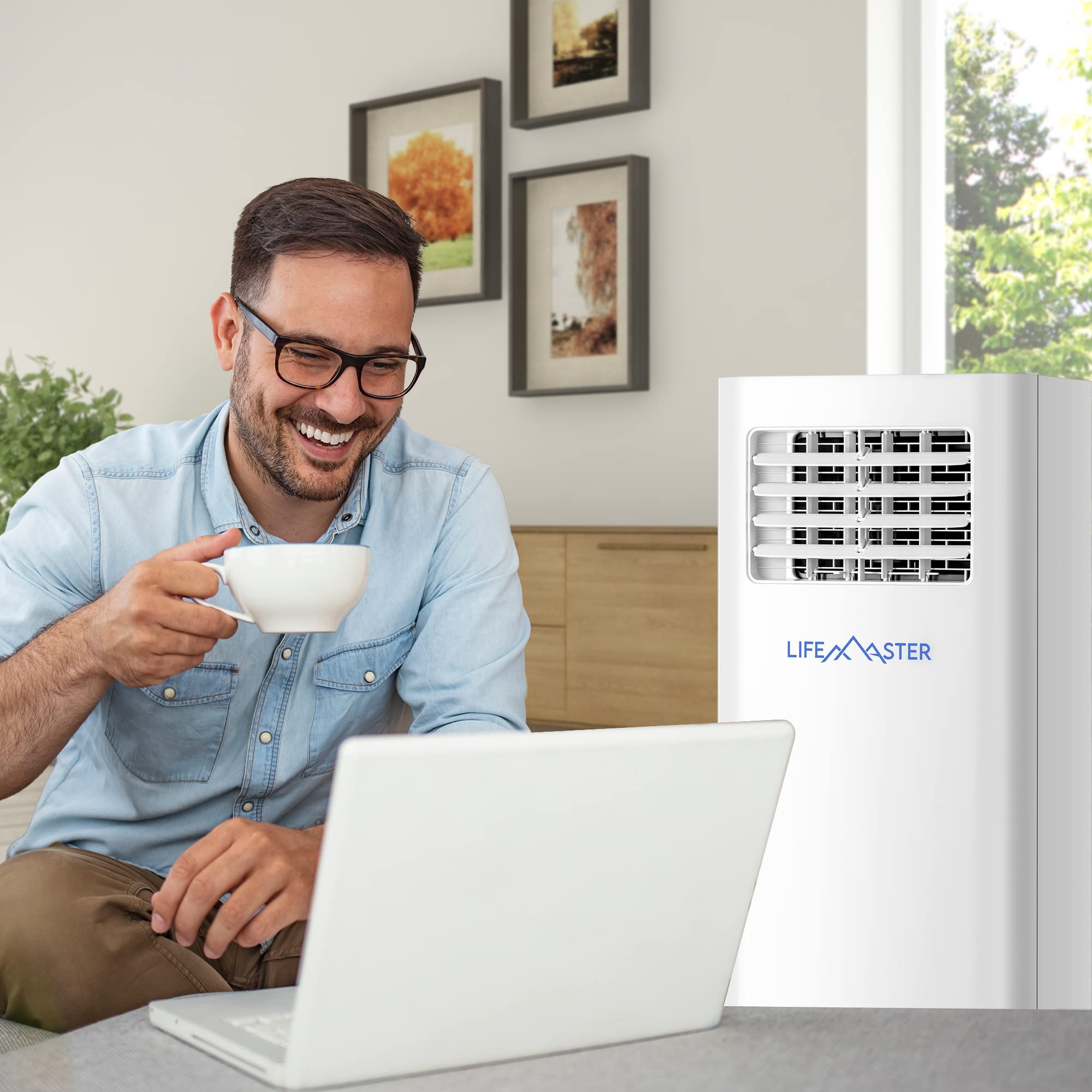 10,000 BTU Portable Air Conditioner with Digital Remote - Cools Rooms up to 450 Sq.Ft - 3-in-1 AC Unit with Installation Kit for Home, Office, Dorm - Perfect for Bedrooms, Living Rooms & Small Spaces