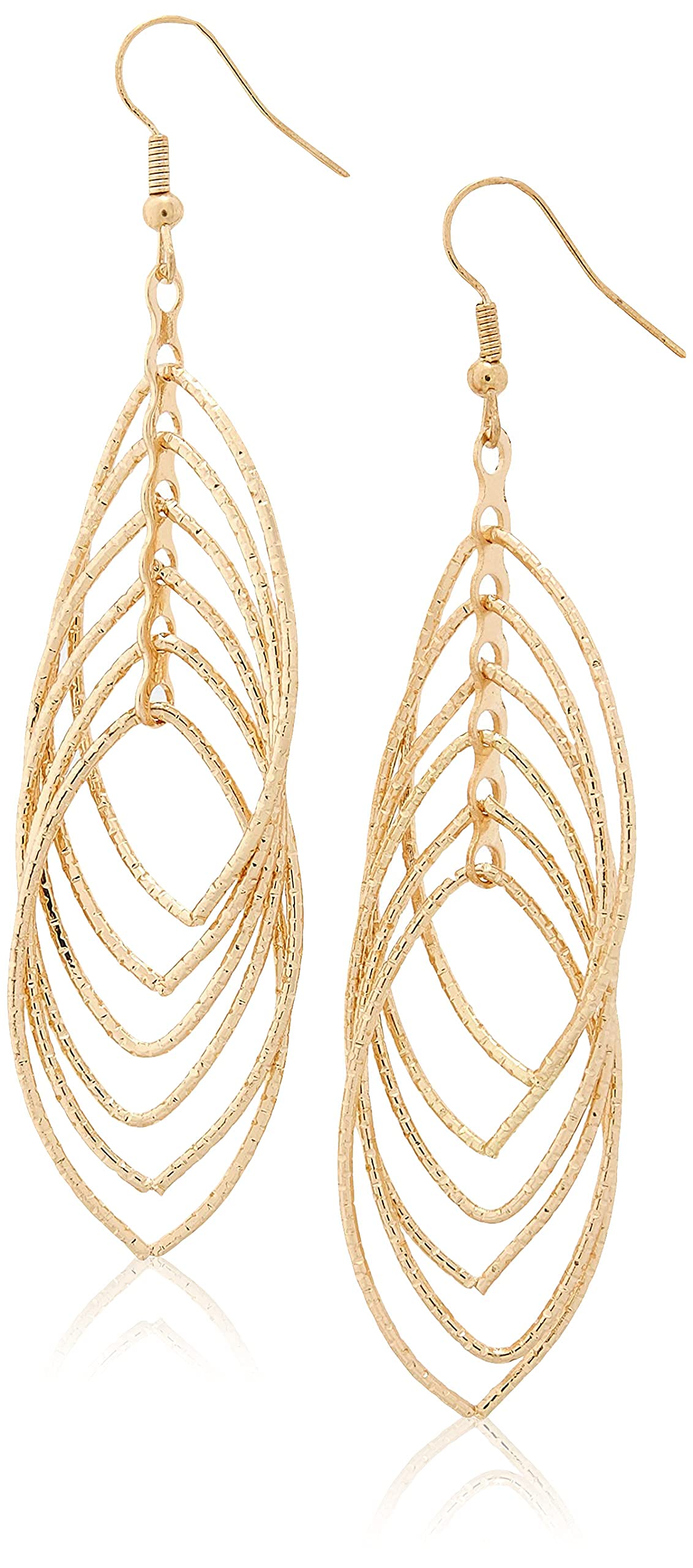 Indian Style Multi-Layer Oval Hoop Earrings | Horse Eye Dangle Earrings for Women | Nightclub & Party Jewelry | Valentine's Birthday Anniversary Mother's Day Gift for Her | Perfect for Evening Events, Weddings & Special Occasions