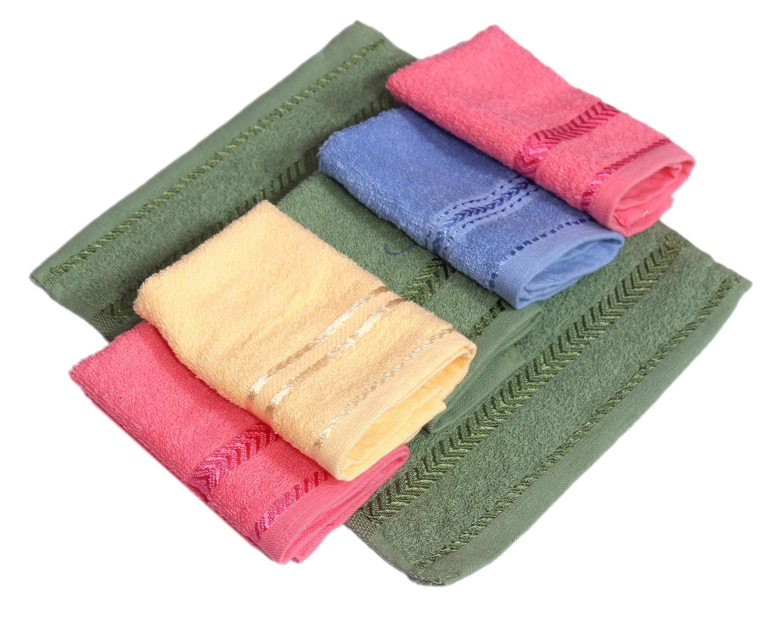 Premium Cotton Face Towel Set for Women - 6 Pack Soft Absorbent Handkerchiefs (Multicolor) | Gentle Skincare, Makeup Removal & Daily Use