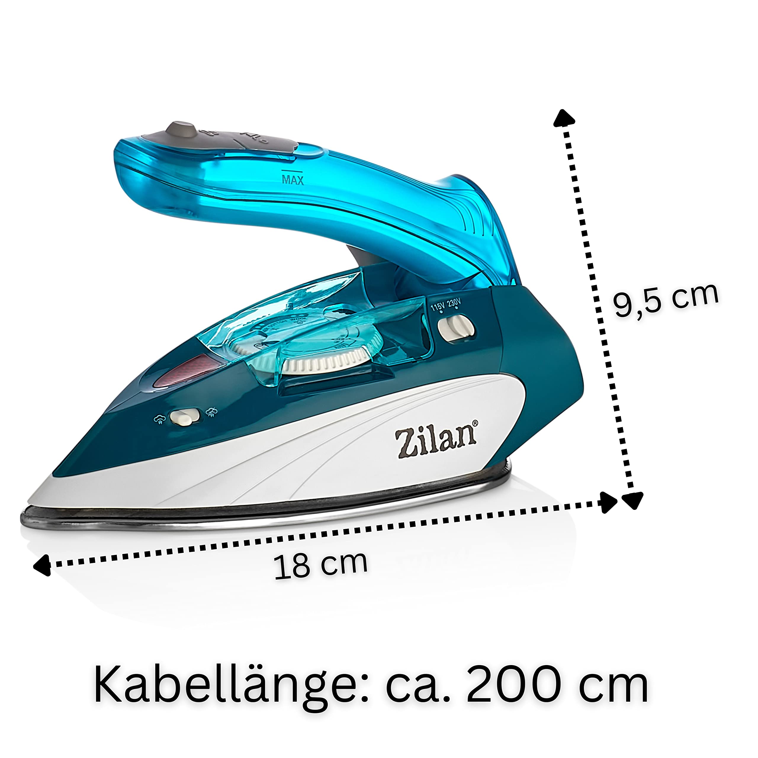 Portable Travel Steam Iron - 1100W Mini Iron with Adjustable Temperature Control, Non-Stick Soleplate & Foldable Handle | Perfect for Business Trips, Vacations & Small Spaces | Compact & Lightweight for Easy Packing