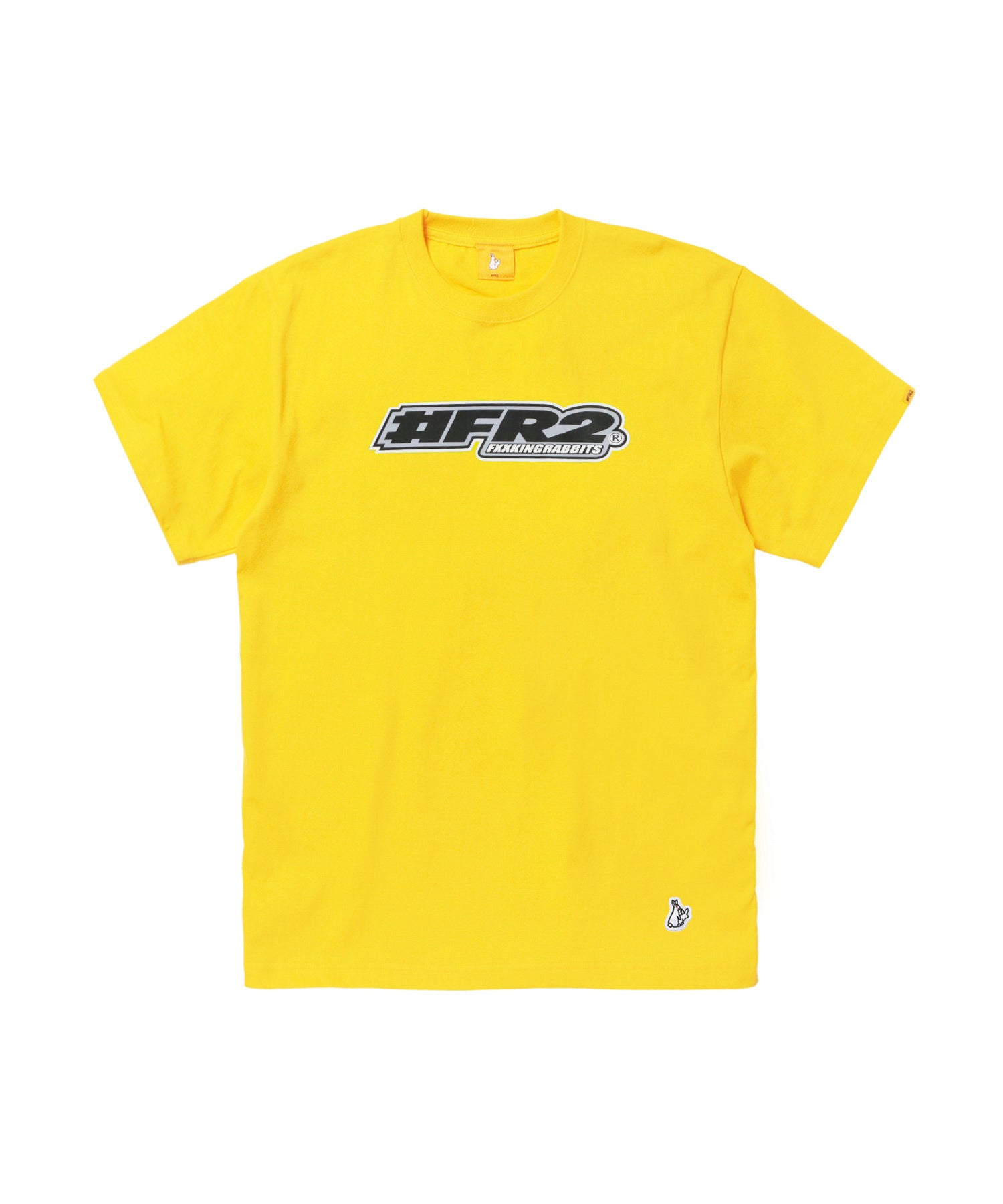 FR2 Heart Icon Graphic T-Shirt for Men - Yellow Cotton Tee - Casual Streetwear & Everyday Wear