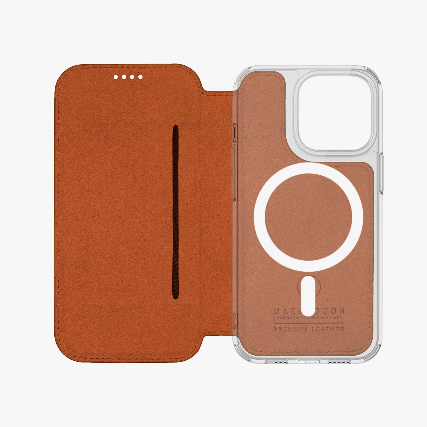 Premium iPhone 16 Plus MagSafe Leather Flip Wallet Case with Clear Back Cover - Slim Protective Phone Cover for Everyday Use & Travel