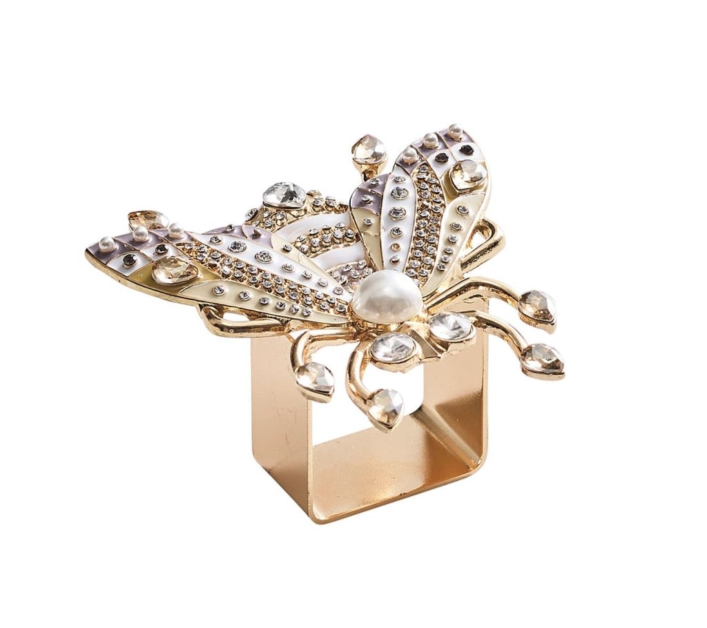 Elegant Gold Napkin Rings Set of 4 - Premium Tableware for Wedding, Party & Holiday Dining Decor - Perfect for Formal Dinner, Anniversary & Special Occasions