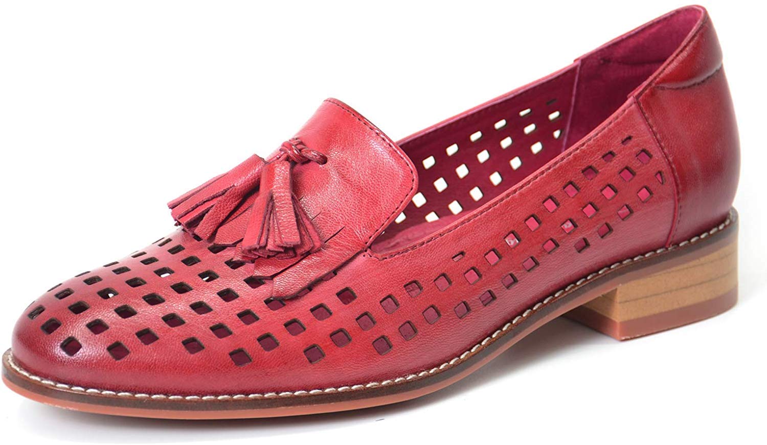 Women's Leather Tassel Loafers - Slip On Casual Flats for Office & Everyday Wear | Comfortable Flying Monk Shoes for Ladies | Perfect for Work, Travel & Daily Outfits