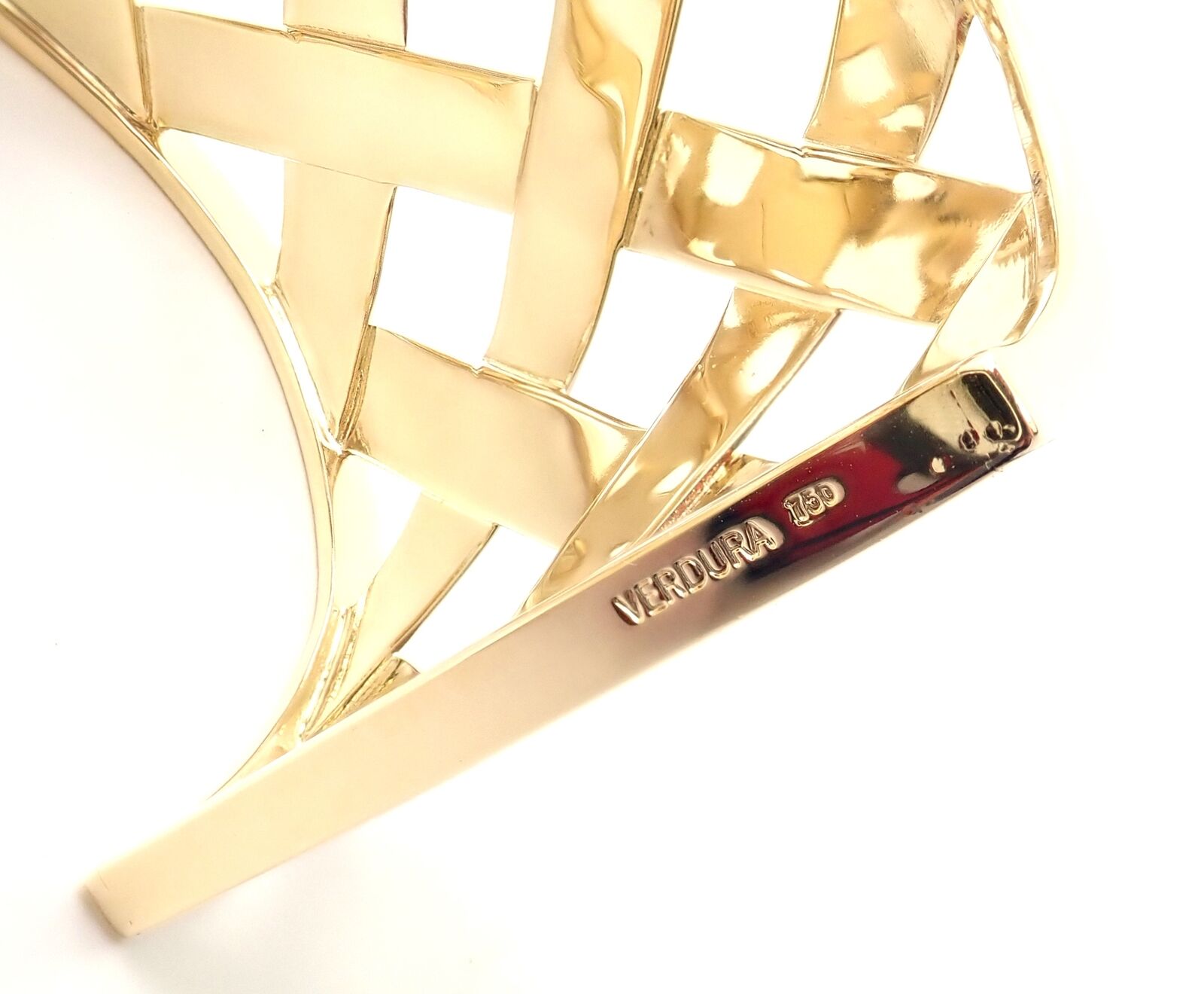Authentic Verdura 18k Yellow Gold Criss Cross Wide Cuff Bracelet - Luxury Vintage Jewelry for Women, Perfect for Weddings & Special Occasions