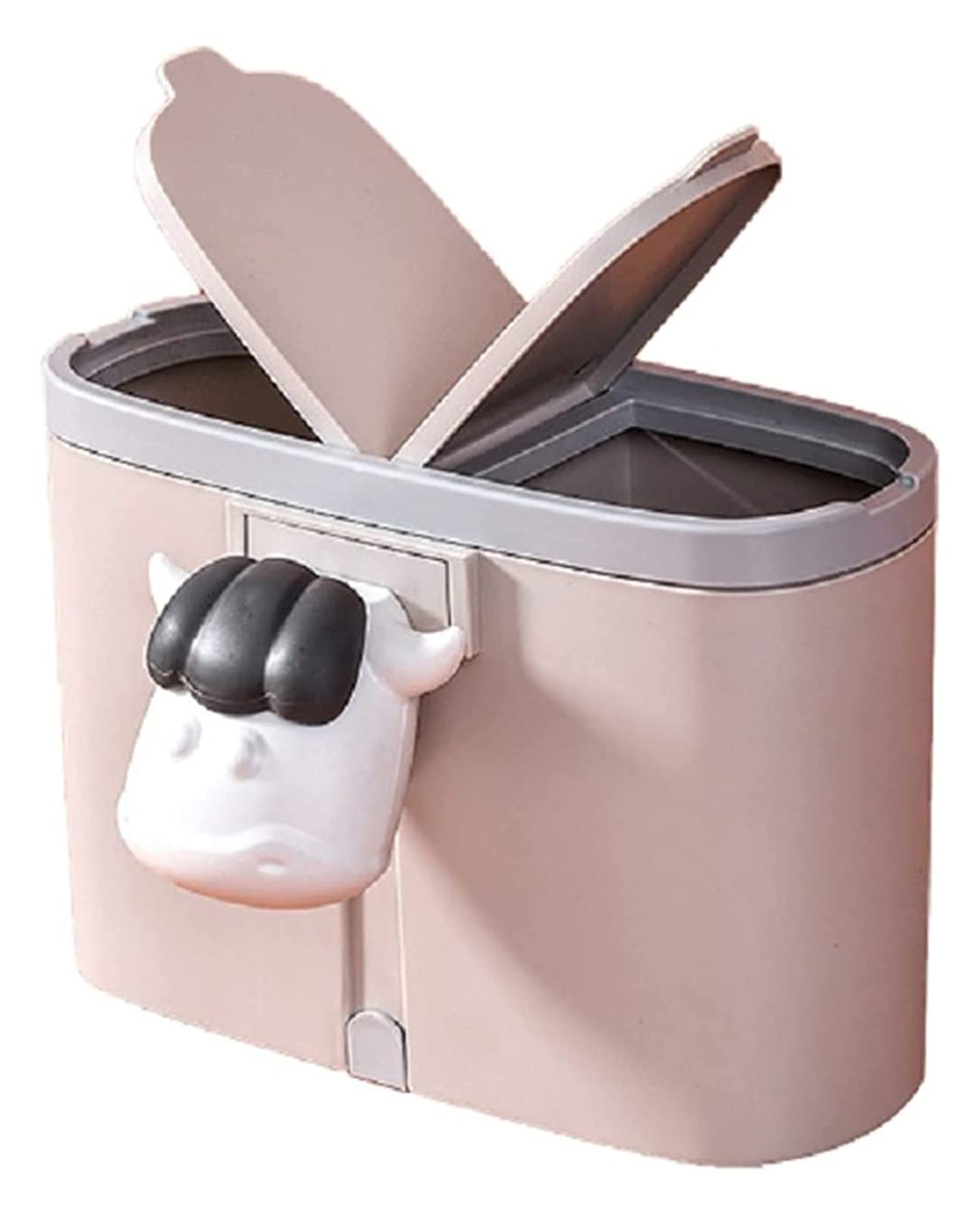 SoGuDio Ninja-Themed Press-Type Lid Trash Can - Cute Mini Desktop Garbage Bin for Office, Study, Kitchen, Dresser & Nightstand - Perfect for Small Spaces, Anime Decor & Waste Management