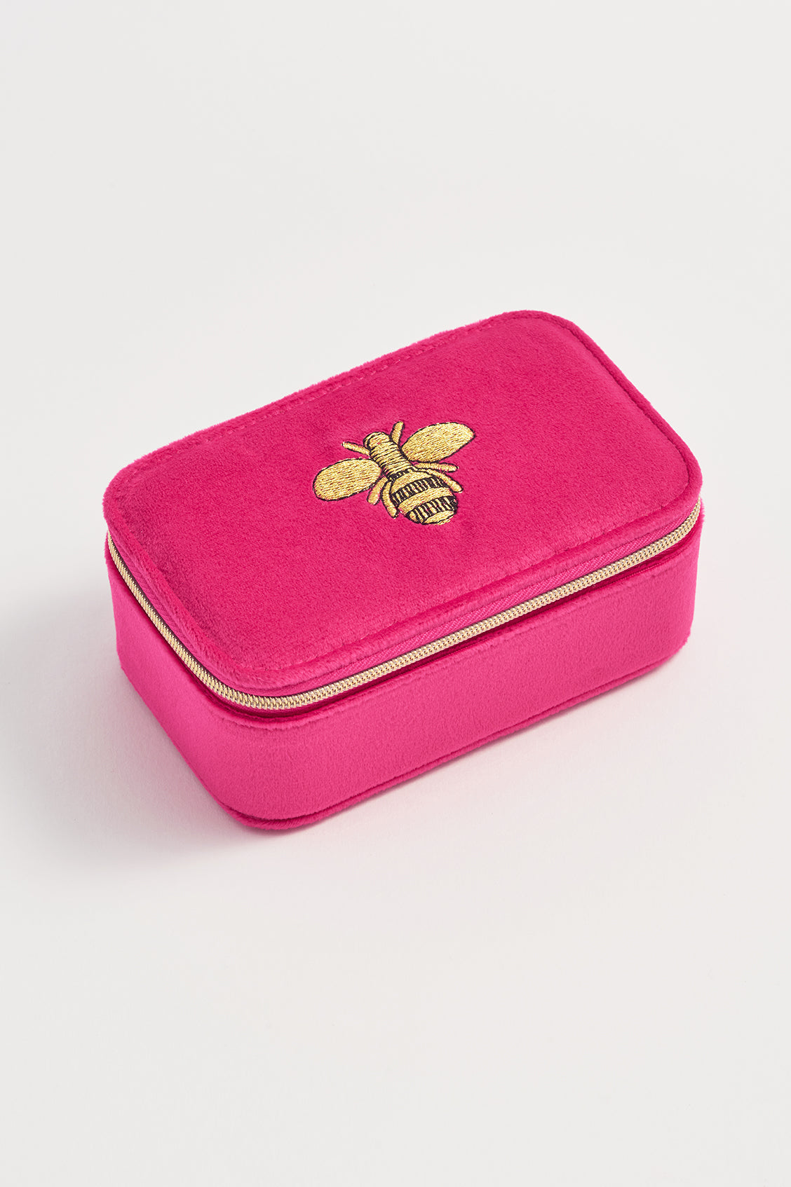 Handmade Embroidered Bee Mini Jewelry Box - Elegant Storage for Rings, Earrings & Necklaces - Perfect Gift for Women & Girls