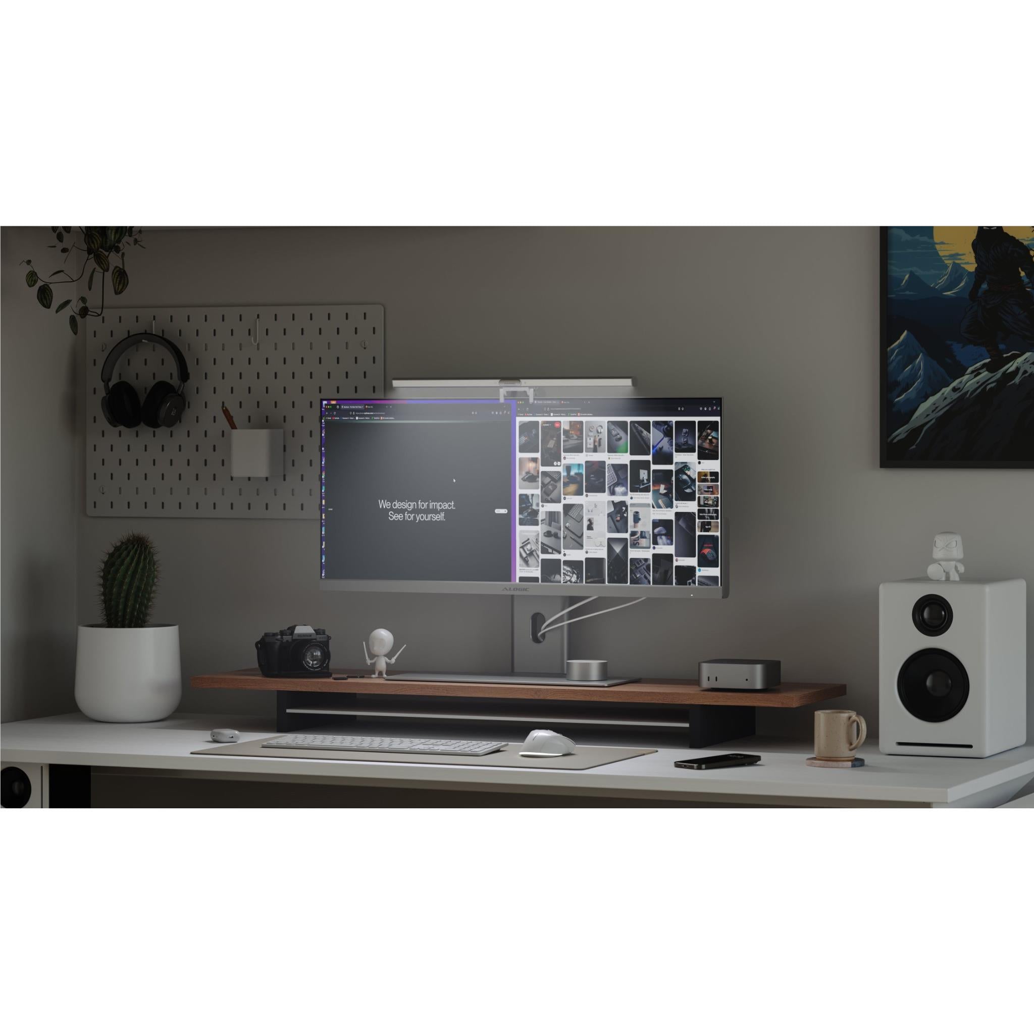 AlogiAlogic Illuminate Light Bar with 4K Autofocus Webcam - Space Grey - Perfect for Zoom Meetings, Video Conferencing & Streaming