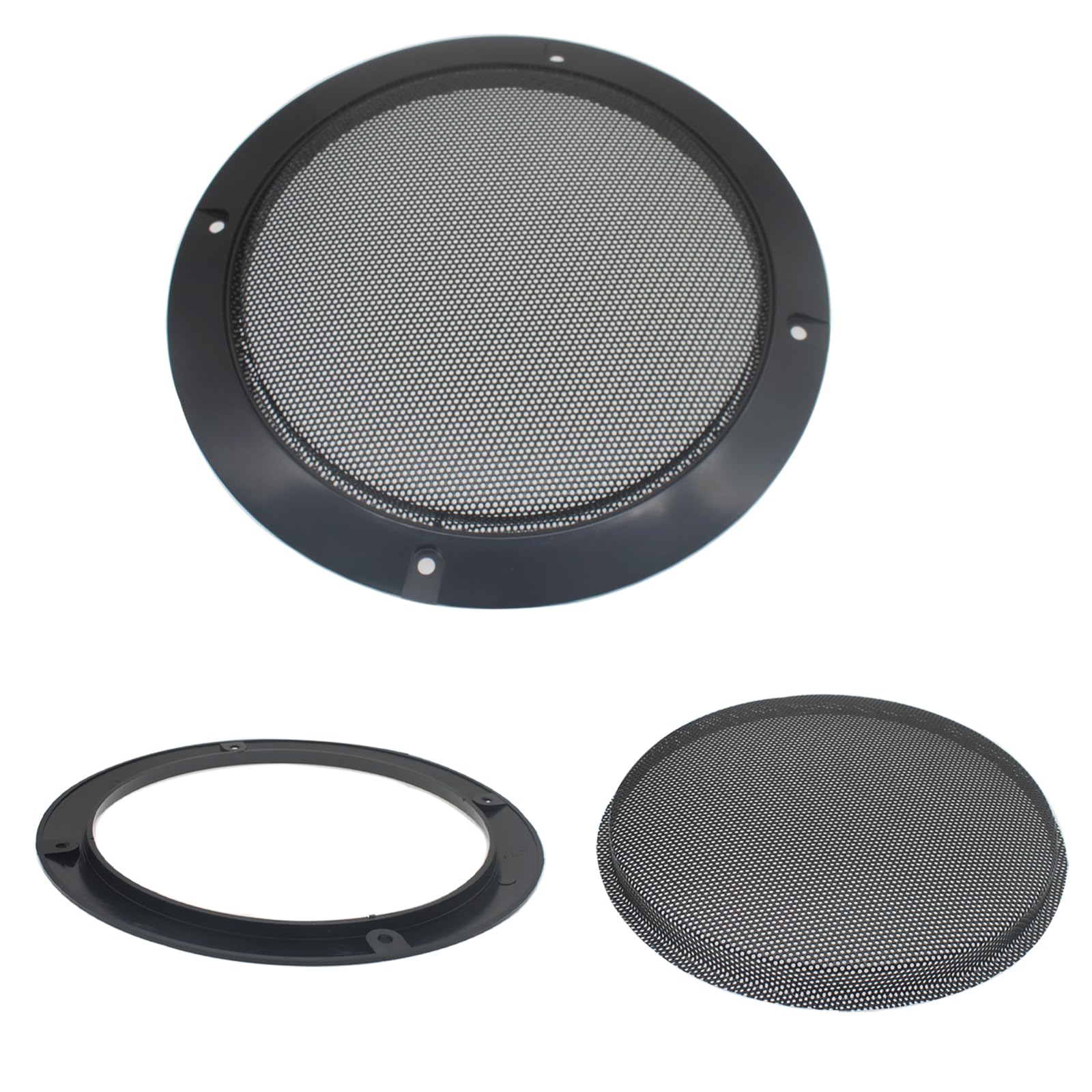 2 Pcs 8 Inch Metal Mesh Speaker Grills - Black Subwoofer Grill Covers with Mounting Screws for Home Audio & Car Speaker Protection - Perfect for DIY Speaker Projects & Sound System Upgrades