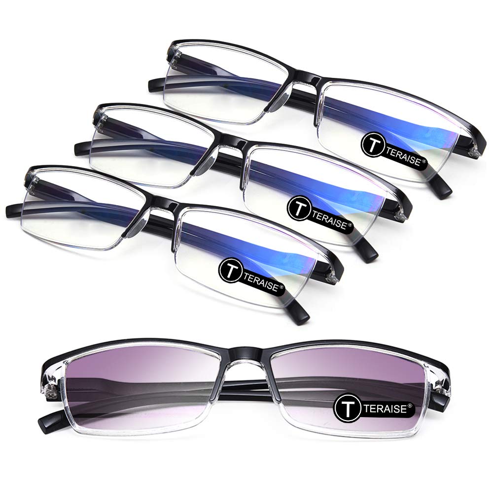 TERAISE Anti-Blue Light Reading Glasses for Men & Women - Computer Glasses with UV Protection for Office Work, Gaming & Screen Time