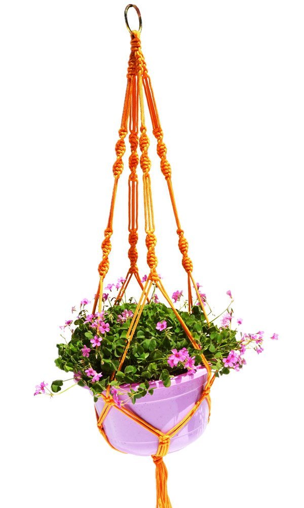 Macrame Plant Hanger for 7.8 Inch Pots - 43 Inch with Tassel or 38 Inch Without Tassel - Handwoven Cotton Hanging Planter for Indoor Plants - Perfect for Boho Home Decor, Living Room, Bedroom & Porch