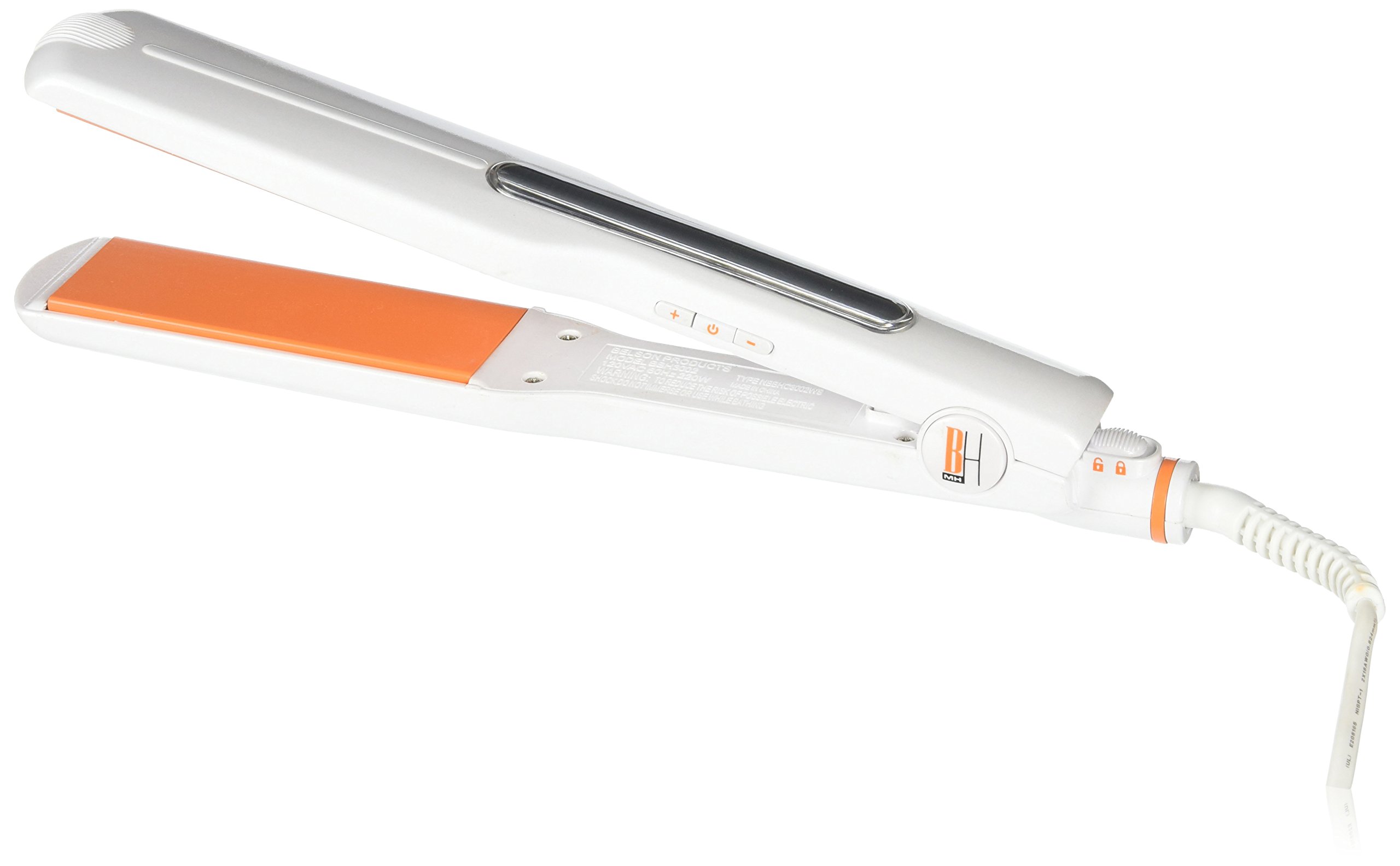 Brazilian Heat BBH3002 Tourmaline Ceramic Flat Iron 1.5 Inch - Professional Hair Straightener for Smooth & Shiny Hair at Home or Salon