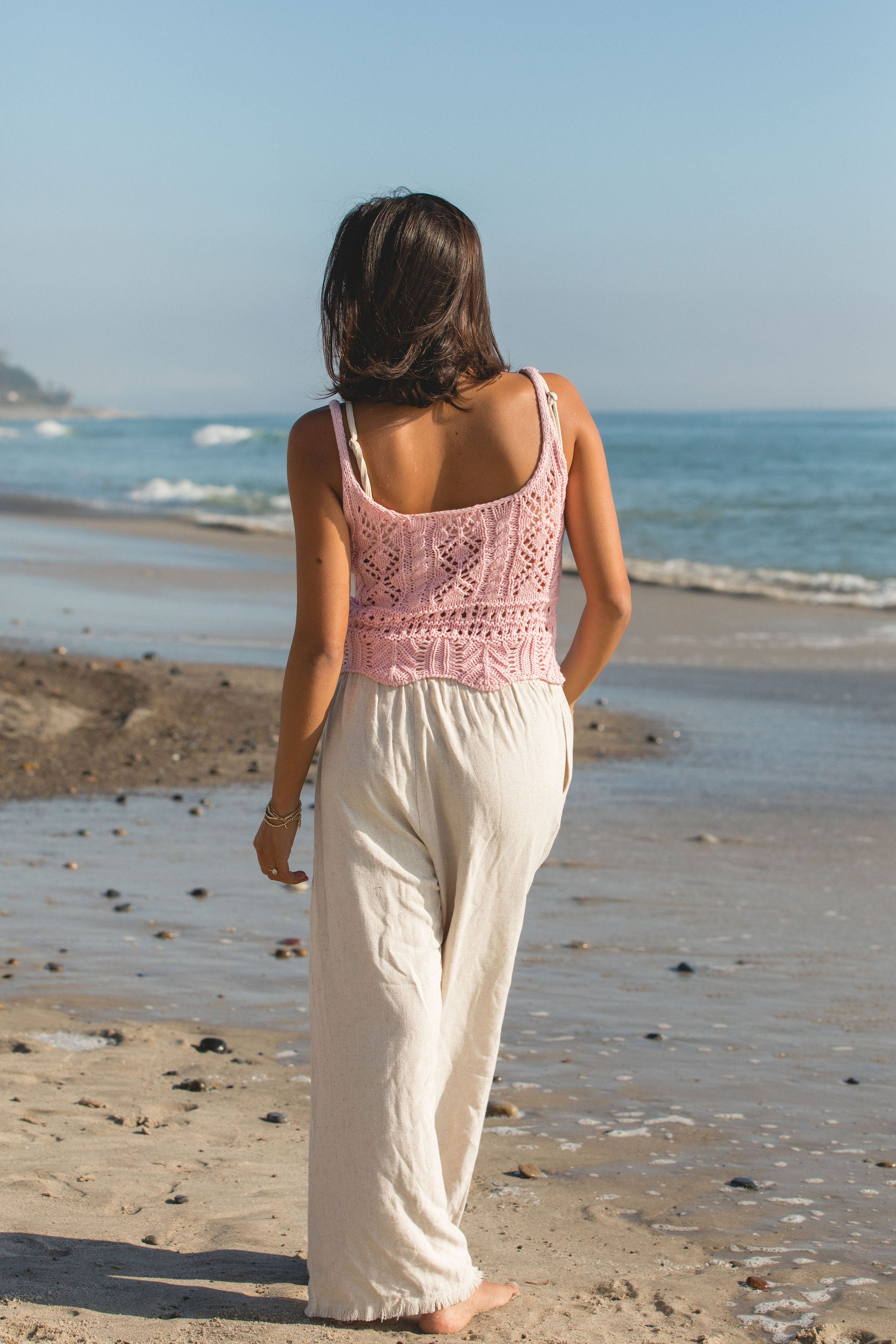 Stylish Tropical Crochet Knit Tank Top for Women - Breathable Summer Beachwear & Boho Fashion Outfit