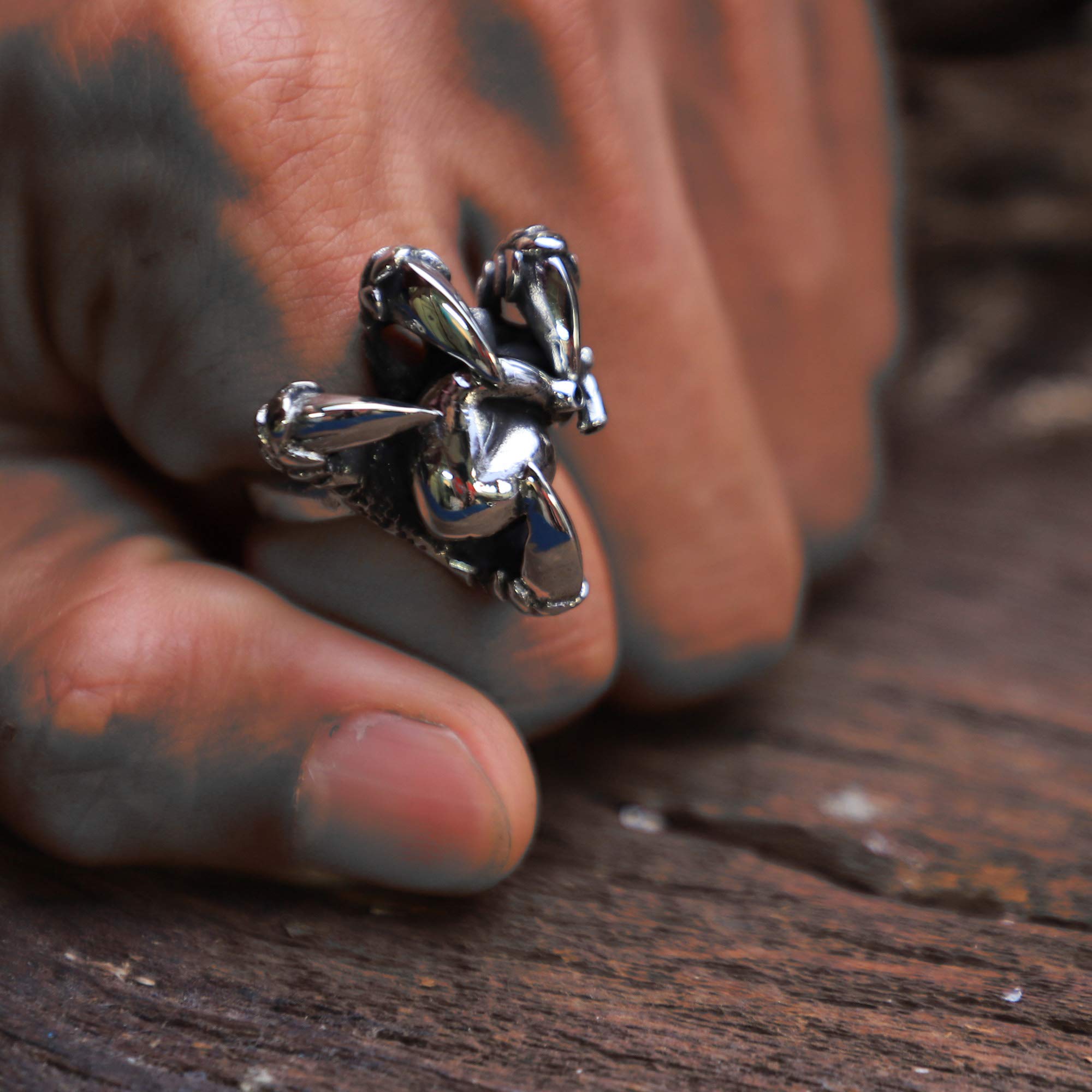 Unisex Dragon Claw Human Heart Ring - 925 Sterling Silver Gothic Viking Celtic Snake Jewelry for Men & Women | Perfect for Halloween, Cosplay, and Dark Fashion