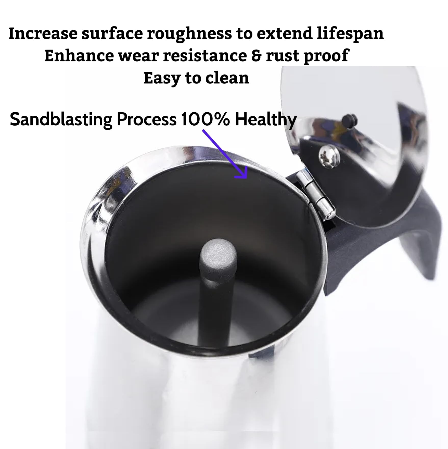 Stainless Steel Moka Pot - 4 Cup Stovetop Espresso Maker for Italian & Cuban Coffee Brewing at Home