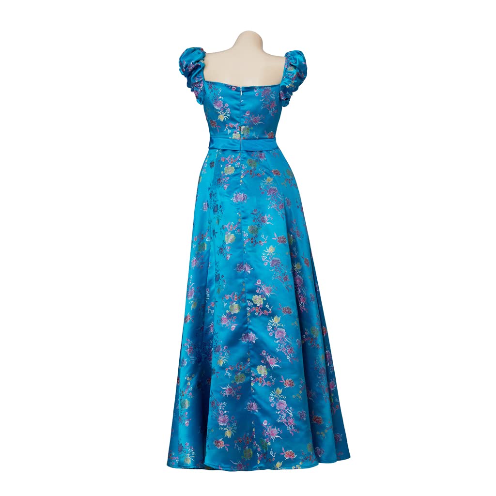 Women's Giselle Blue Floral Dress - Elegant Halloween Princess Costume & Ball Gown for Parties, Cosplay, and Special Occasions | Perfect for Costume Events, Theater Performances, and Photo Shoots