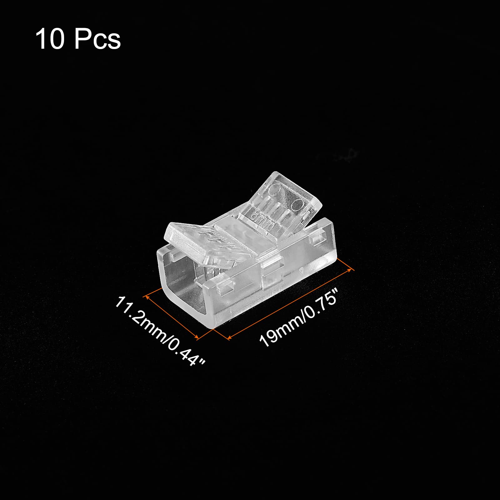 MECCANIXITY RGB LED Light Strip Connectors - 4 Pin 8mm LED Adapter Connectors for Gapless Track Lighting - Pack of 10 | Perfect for Home Theater, Gaming Setup & DIY Lighting Projects