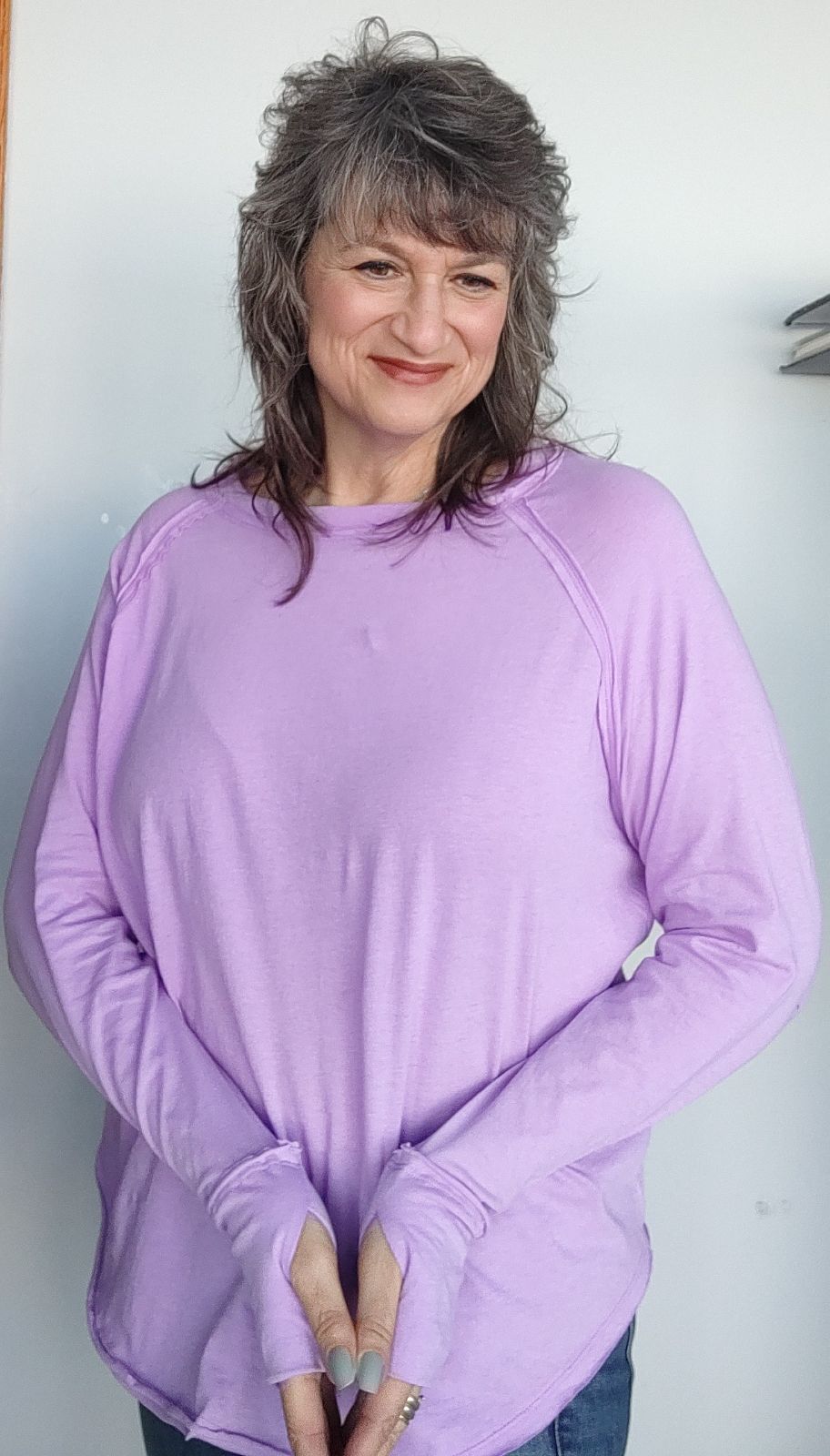 Lavender Cotton Raglan Sleeve T-Shirt for Women - Soft Breathable Casual Tee - Perfect for Yoga, Workouts & Everyday Wear