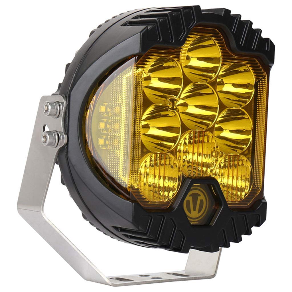 90W 8000LM 7 Inch LED Work Spotlight - Waterproof Off-Road Driving Light for Trucks, UAZ, SUV, ATV - 12V Amber Fog Lamp for Night Driving, Camping & Emergency Lighting