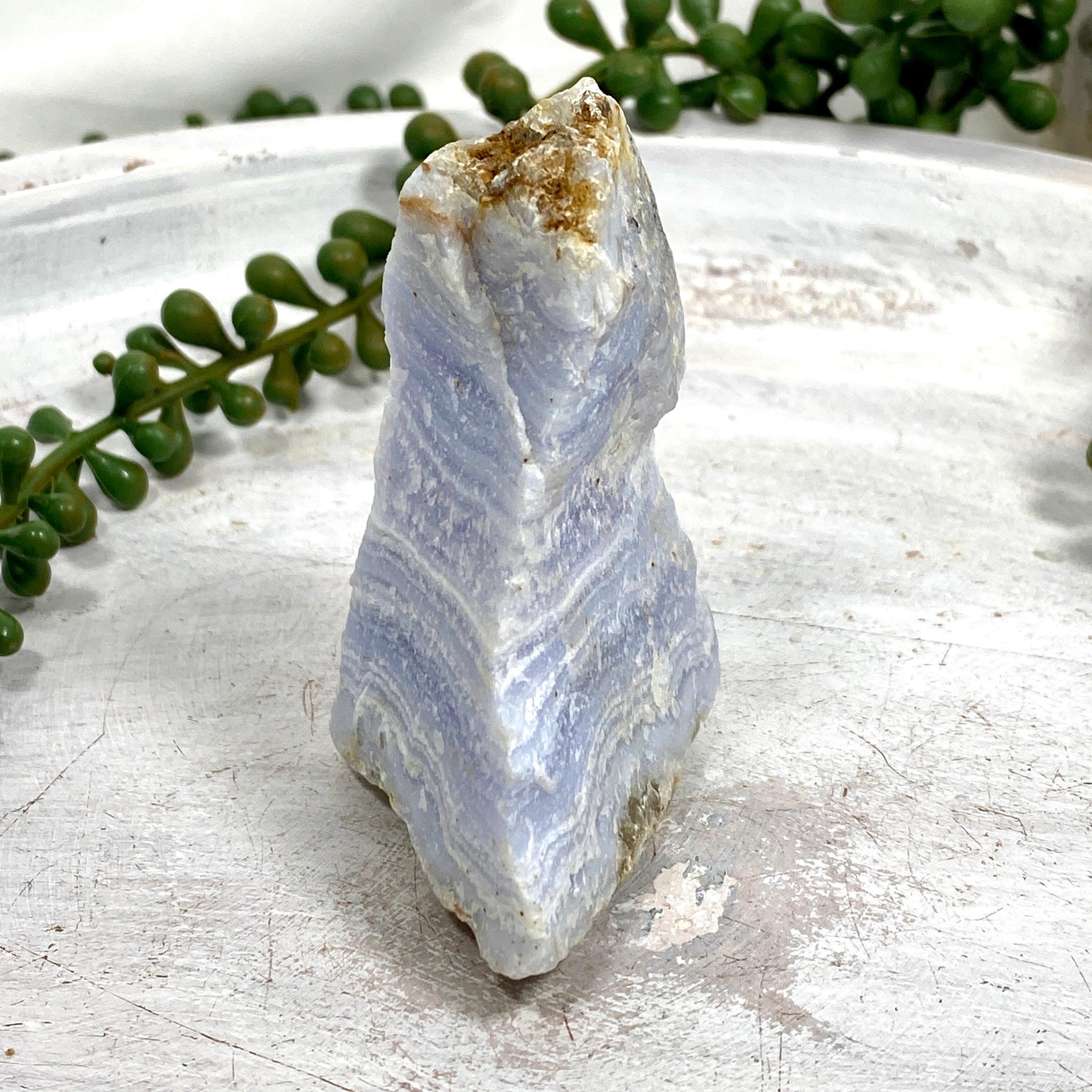 Natural Blue Lace Agate Raw Crystal Stone - Healing Gemstone for Meditation, Energy Work & Jewelry Making (RB02) - Perfect for Home Decor, Spiritual Practice & Crystal Collection
