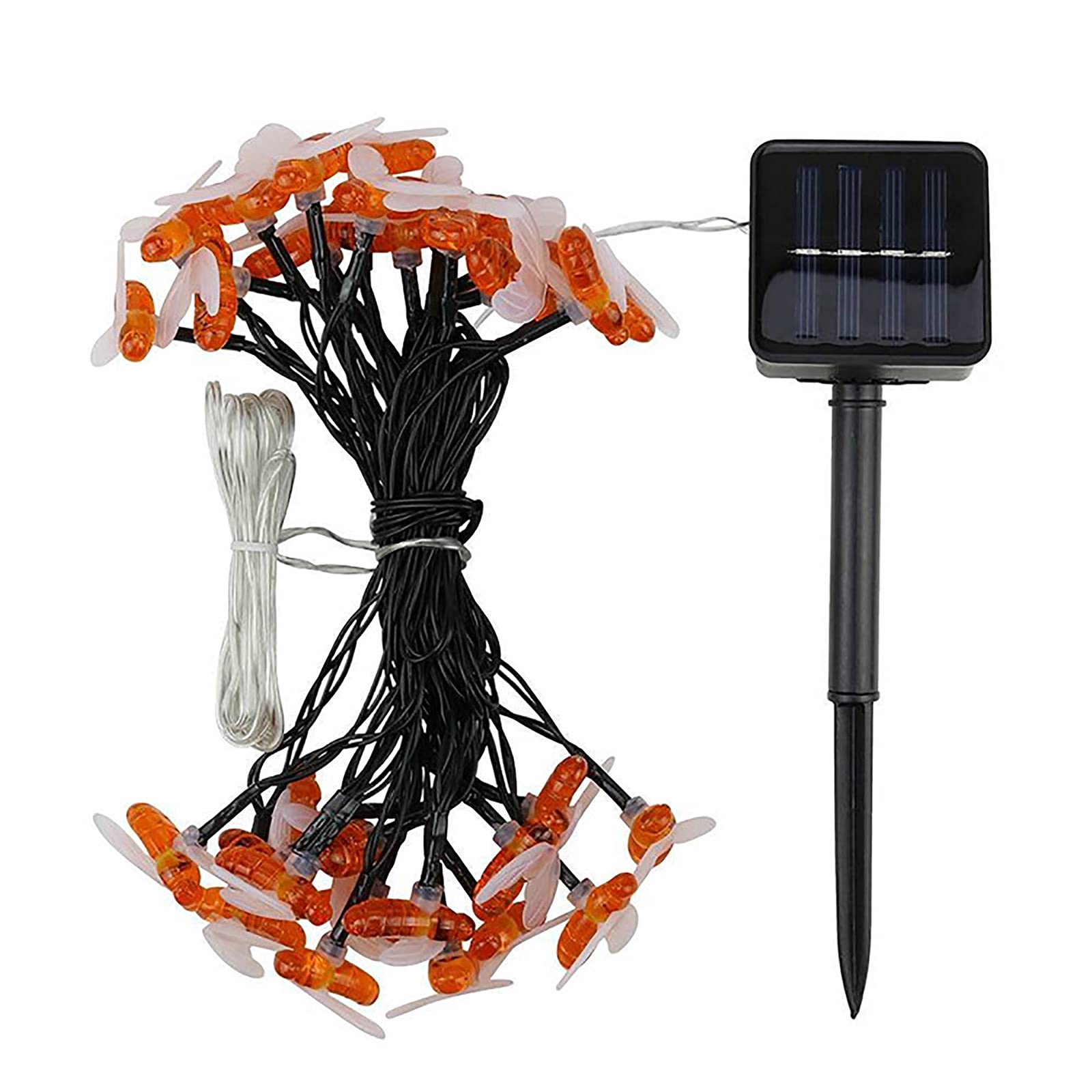 Solar Honeybee Fairy String Lights - Waterproof LED Bumble Bee Lights for Outdoor Patio, Garden, Yard, Wedding & Christmas Decor - Solar Powered Decorative Lighting for Parties & Events